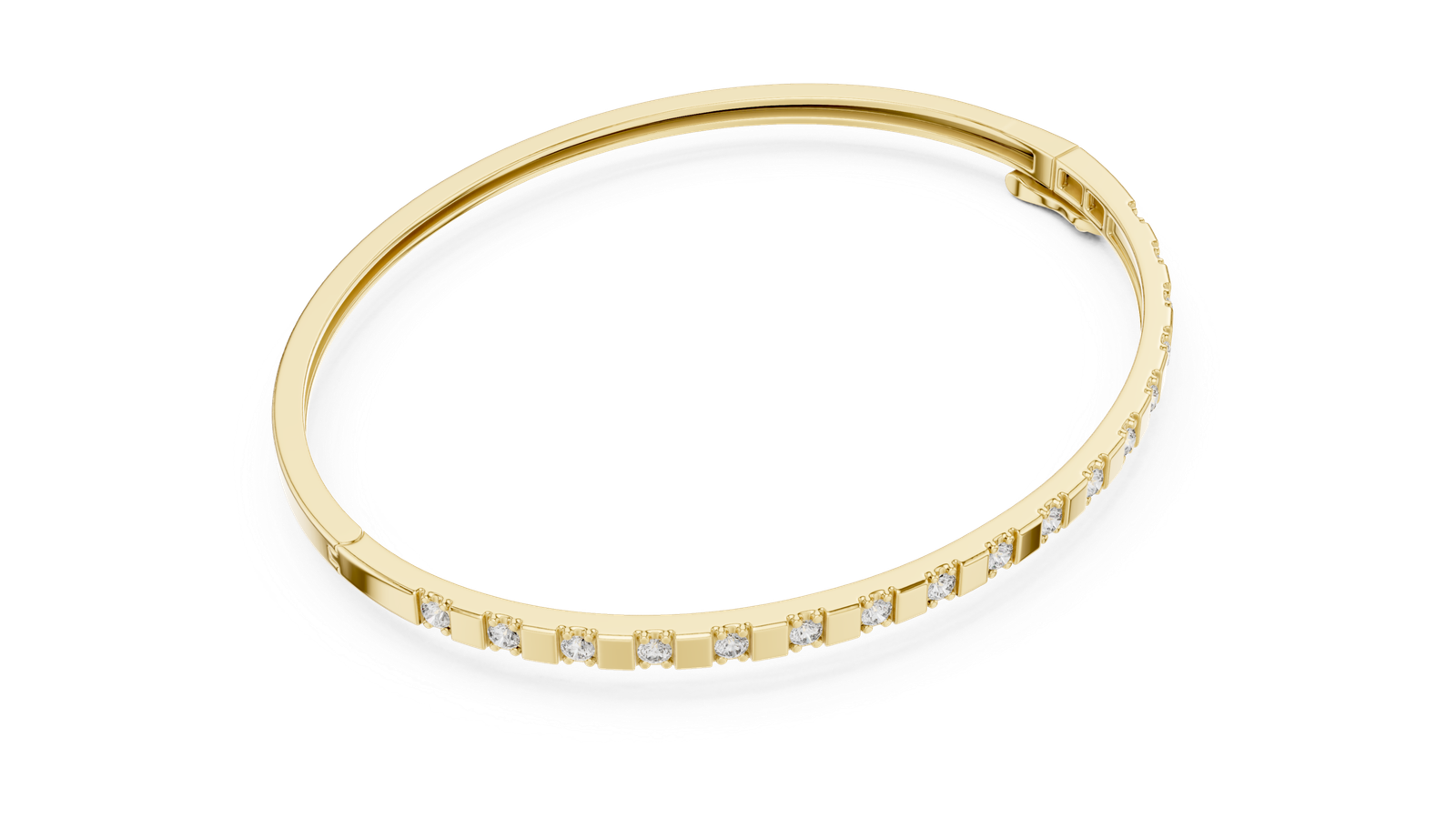 Laurel Half Set Round Diamond Bangle Bracelet