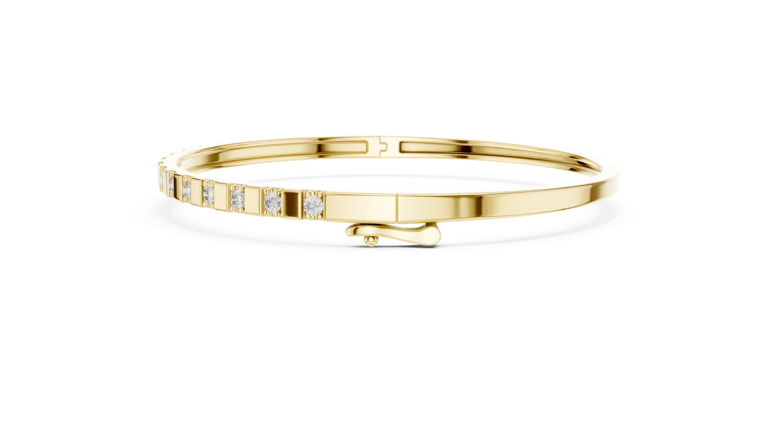 Laurel Half Set Round Diamond Bangle Bracelet