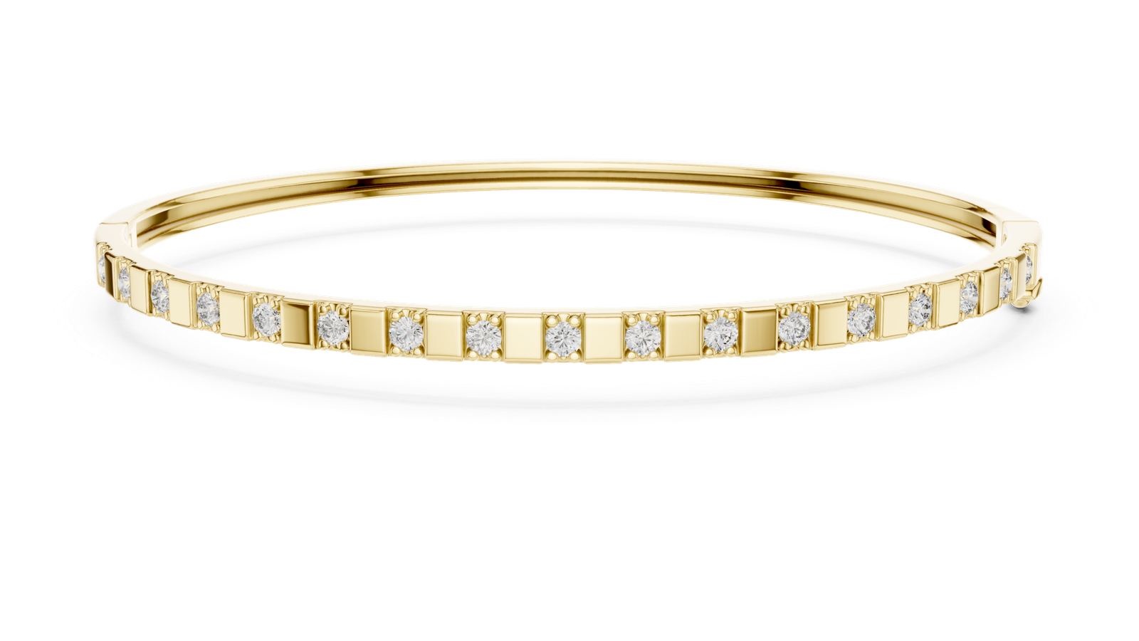 Laurel Half Set Round Diamond Bangle Bracelet