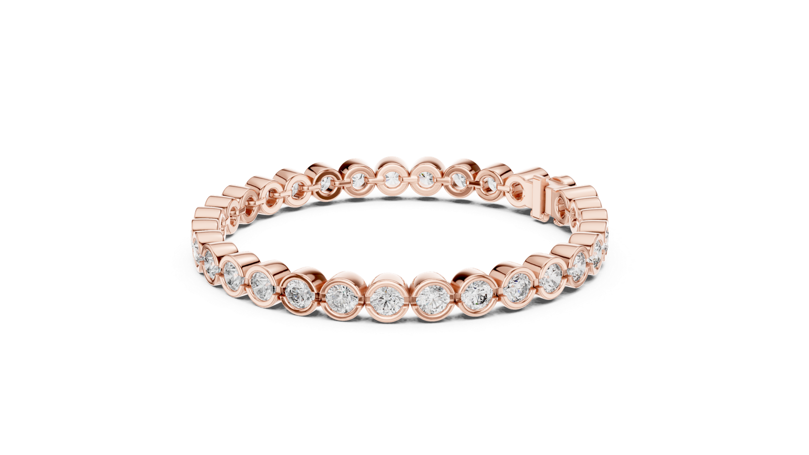 Sapphire Bezel Round Diamond Tennis Bracelet