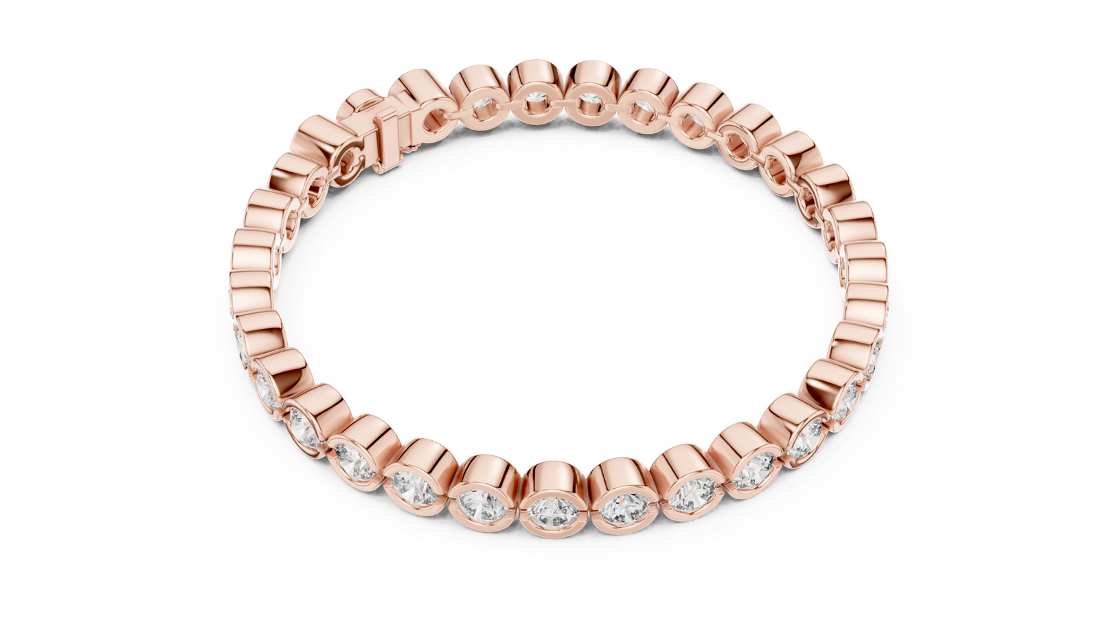 Sapphire Bezel Round Diamond Tennis Bracelet