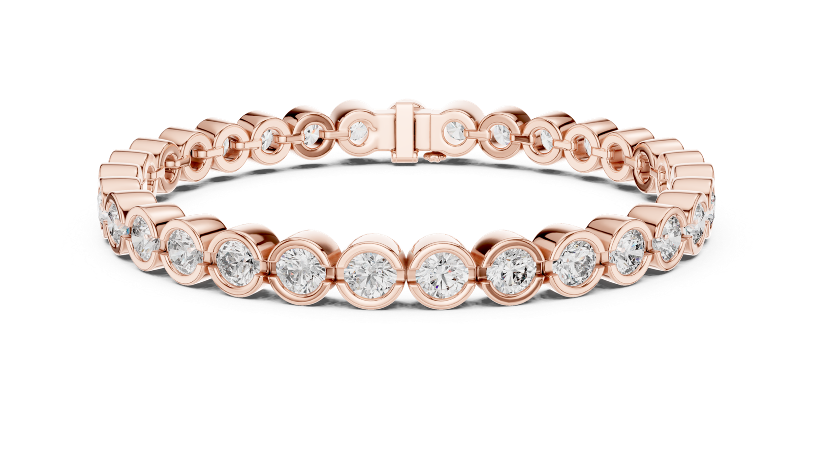 Sapphire Bezel Round Diamond Tennis Bracelet