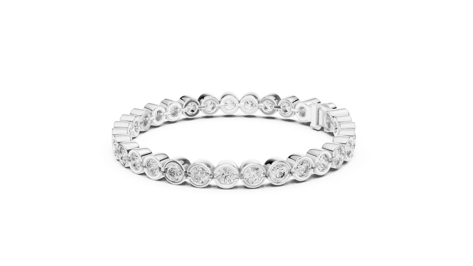 Sapphire Bezel Round Diamond Tennis Bracelet