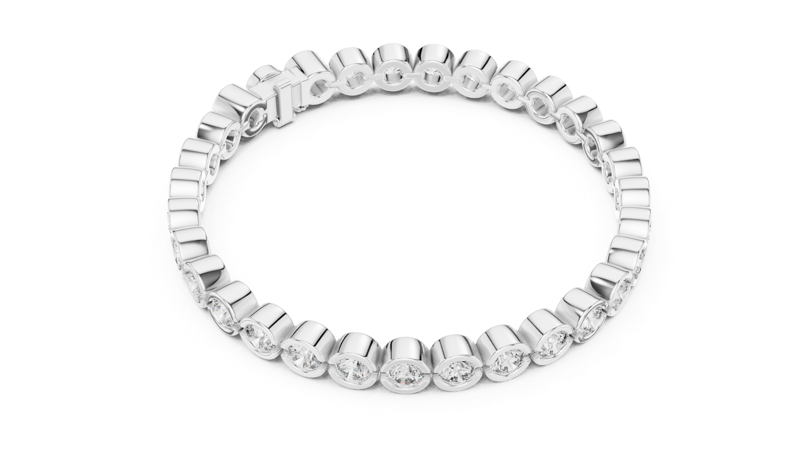 Sapphire Bezel Round Diamond Tennis Bracelet
