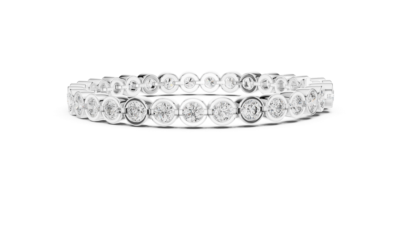 Sapphire Bezel Round Diamond Tennis Bracelet