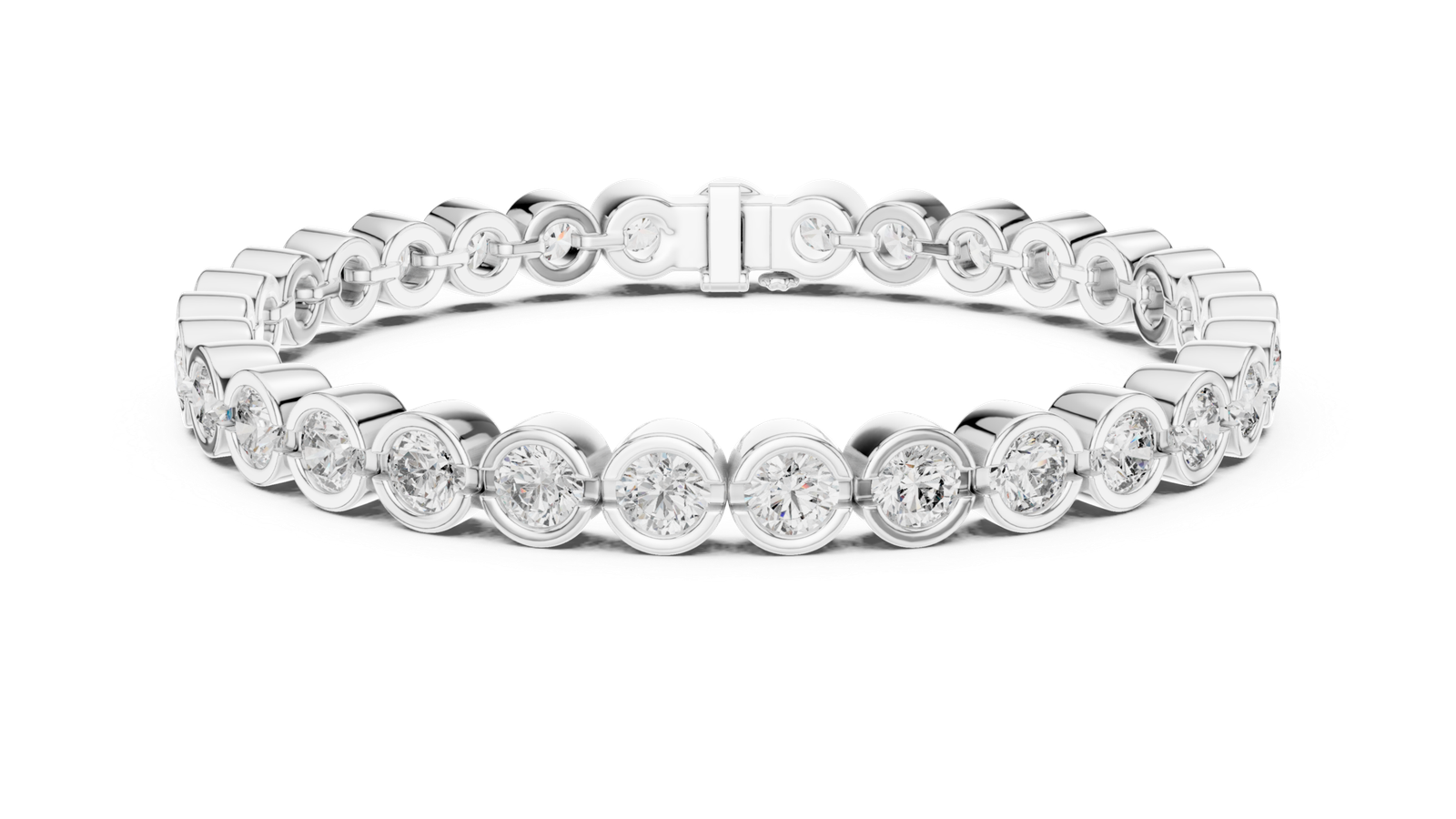 Sapphire Bezel Round Diamond Tennis Bracelet