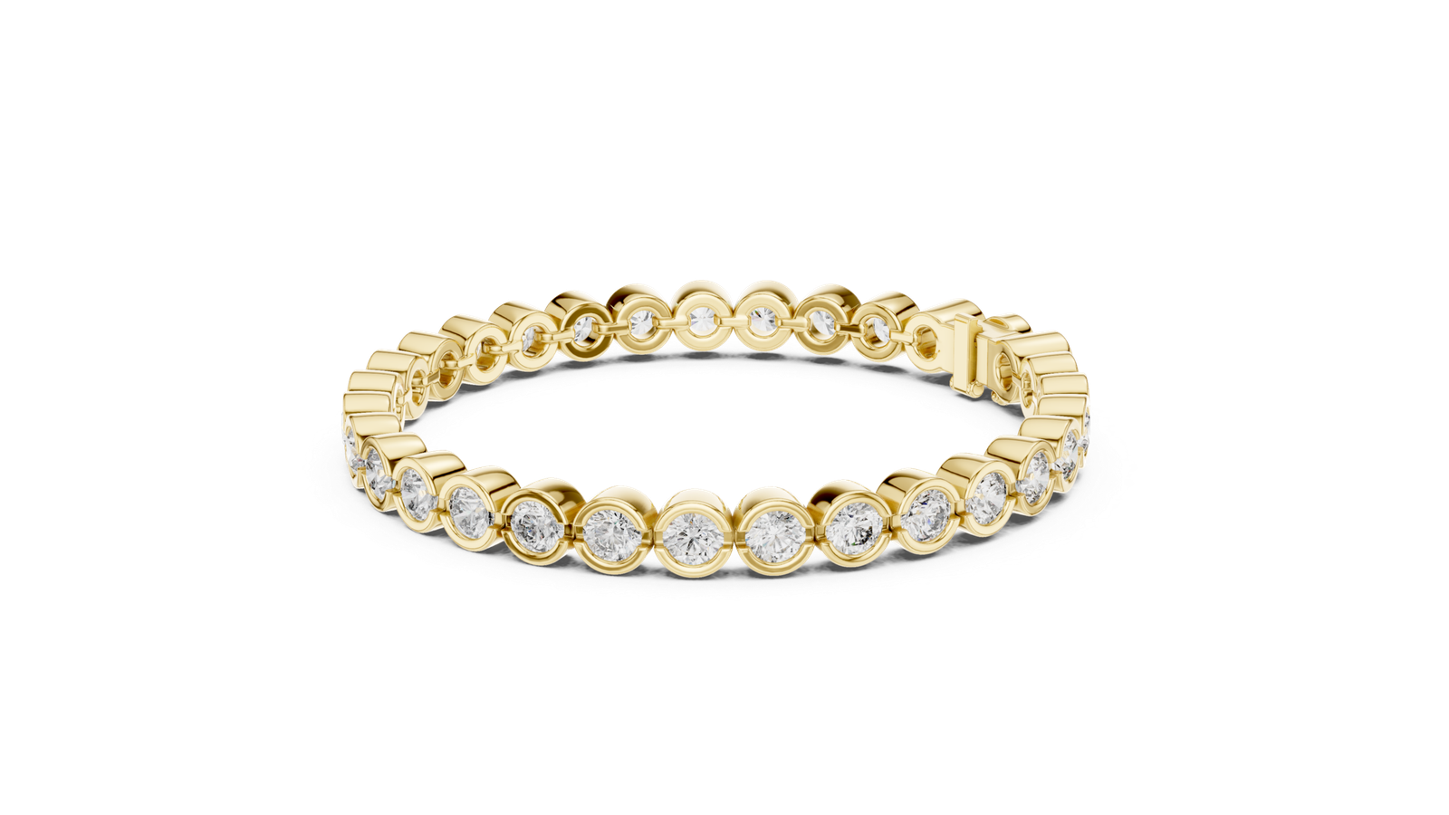 Sapphire Bezel Round Diamond Tennis Bracelet
