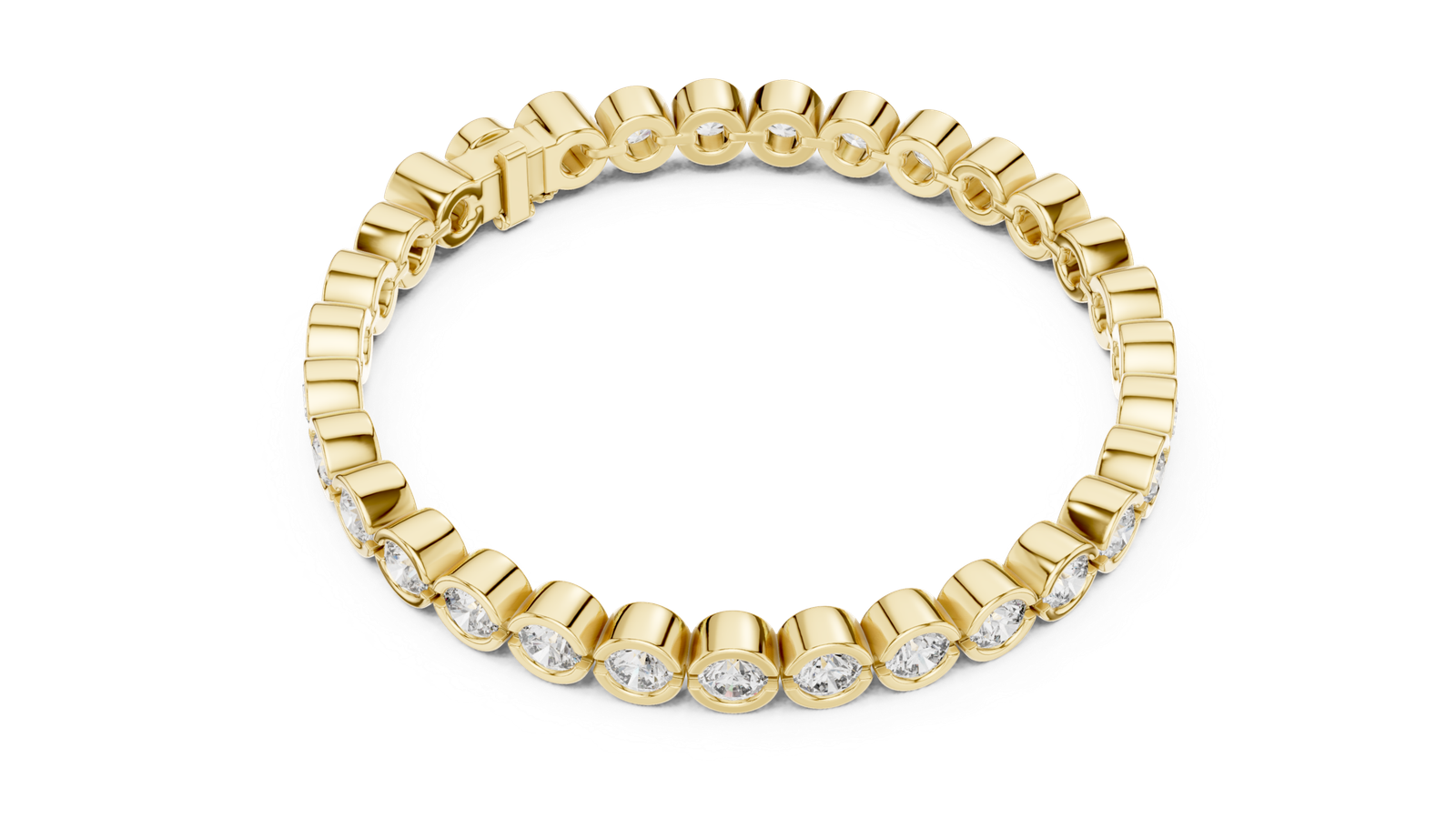 Sapphire Bezel Round Diamond Tennis Bracelet