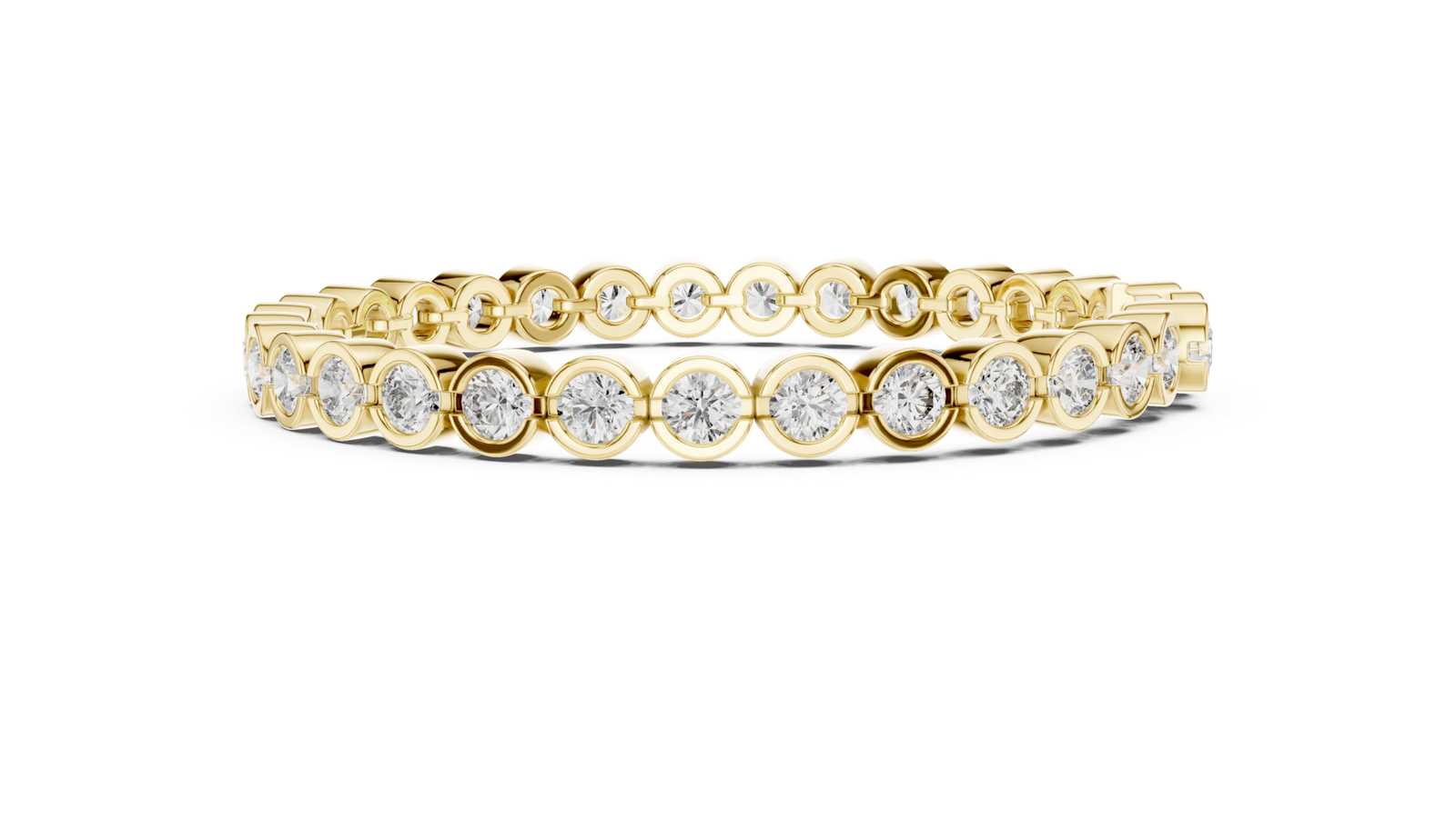 Sapphire Bezel Round Diamond Tennis Bracelet