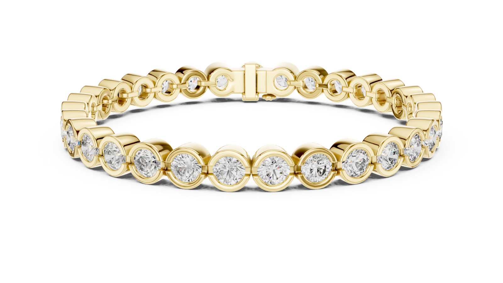 Sapphire Bezel Round Diamond Tennis Bracelet