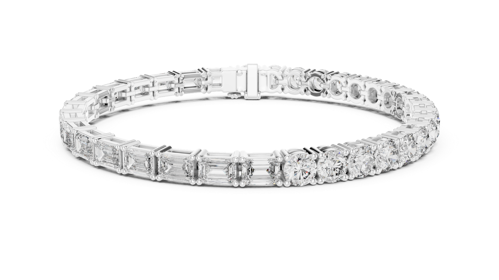 Valleria Round Emerald Multi Shape Diamond Bracelet