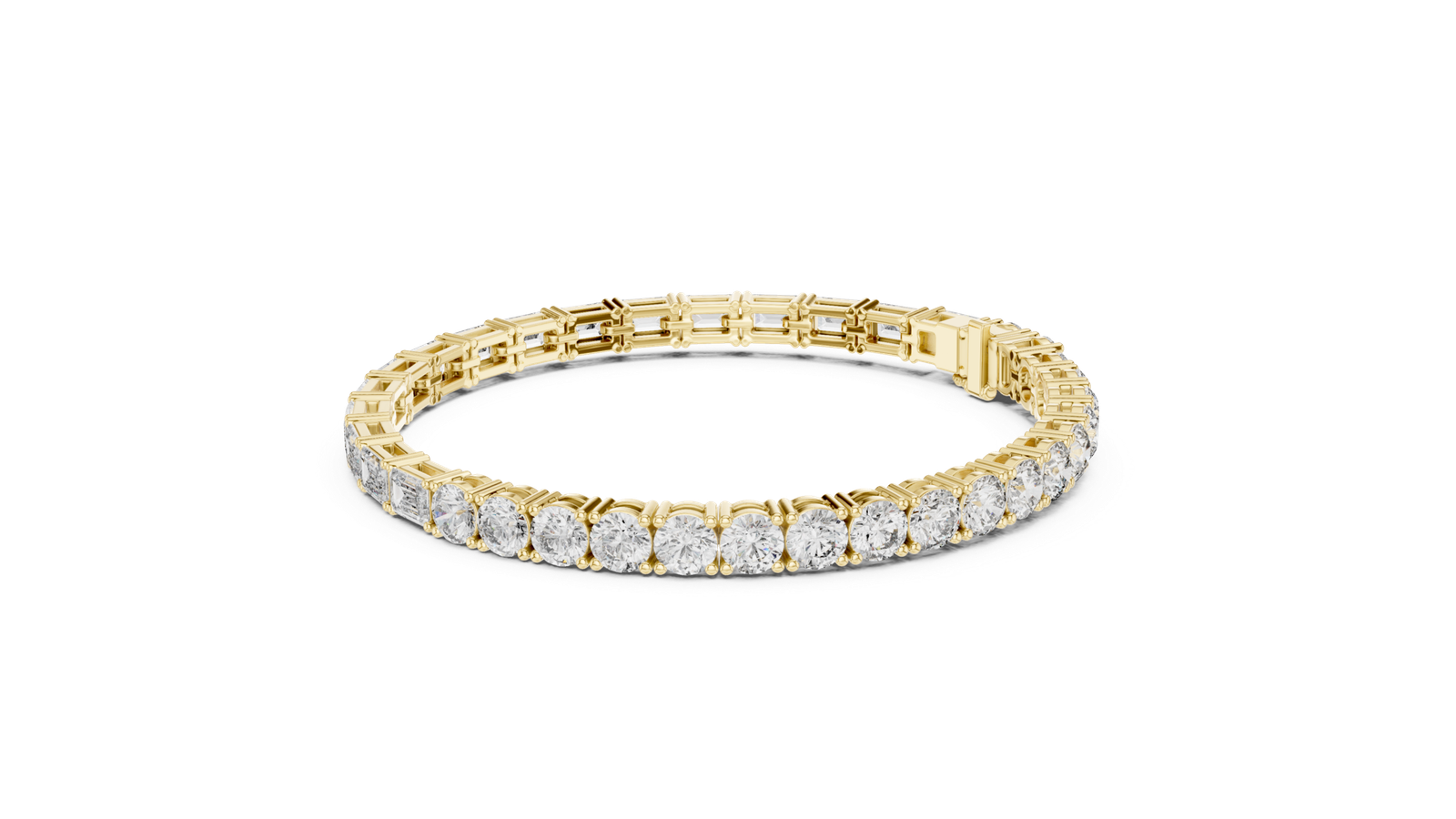 Valleria Round Emerald Multi Shape Diamond Bracelet
