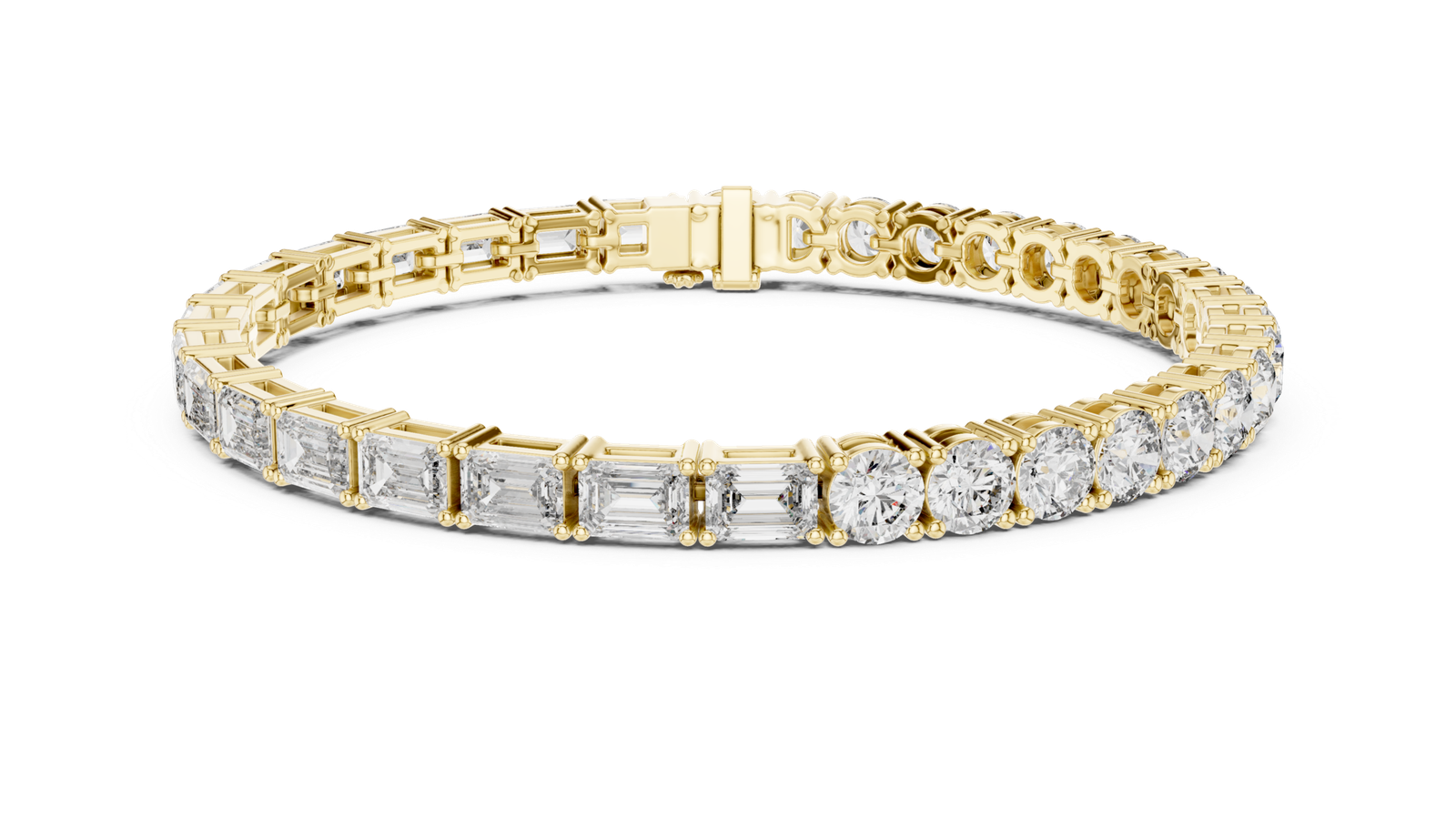 Valleria Round Emerald Multi Shape Diamond Bracelet