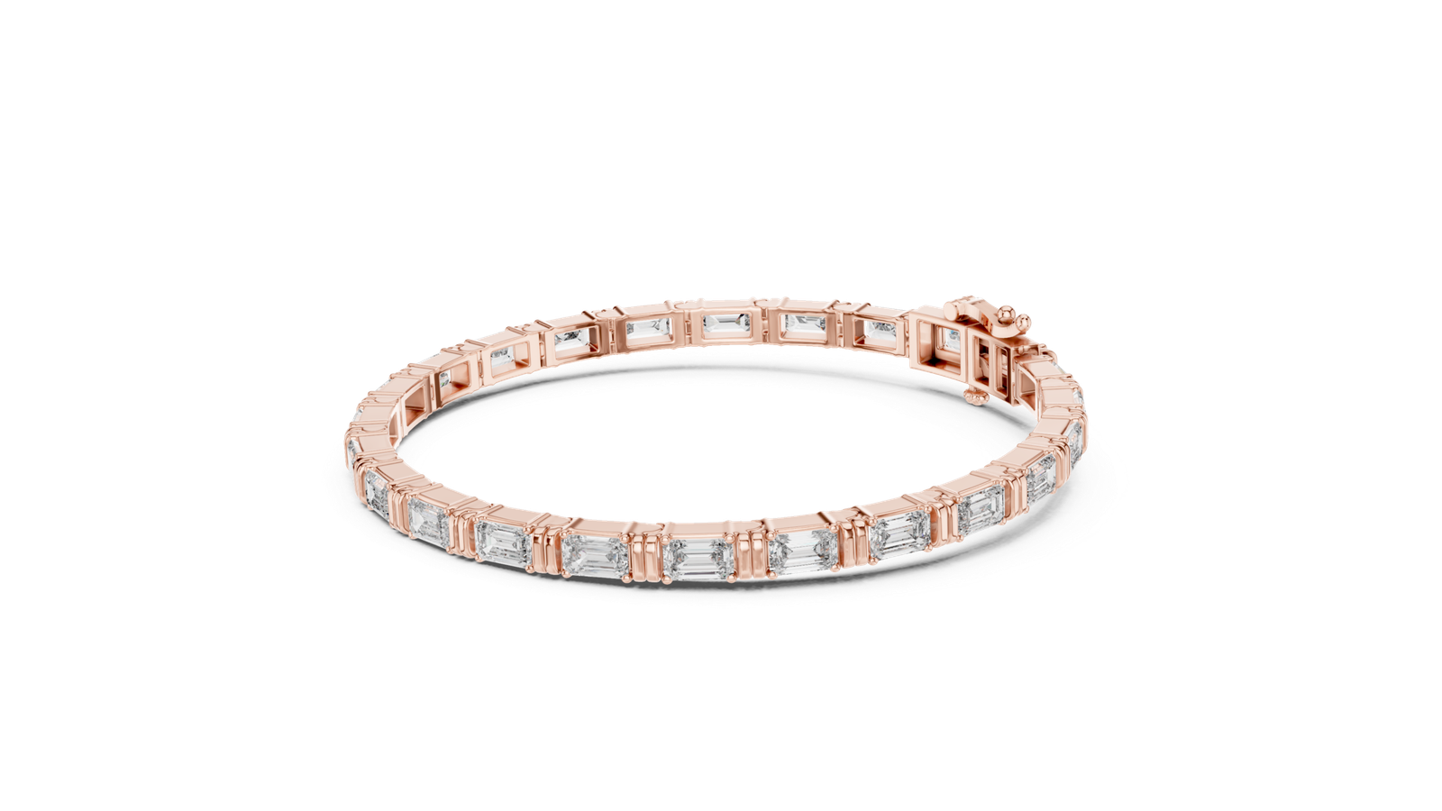 Valentina Emerald Cut Diamond Tennis Bracelet