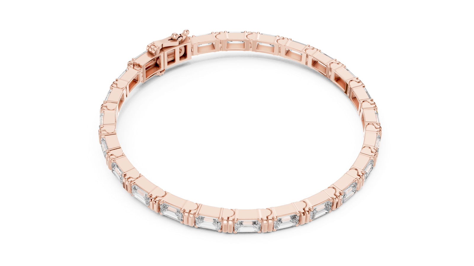 Valentina Emerald Cut Diamond Tennis Bracelet