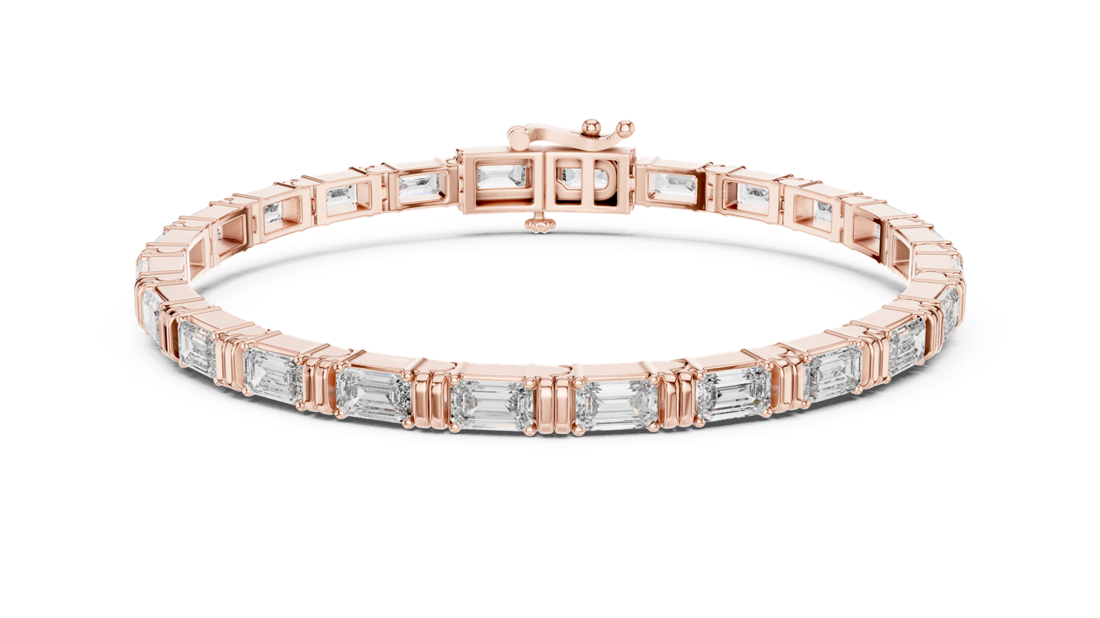Valentina Emerald Cut Diamond Tennis Bracelet