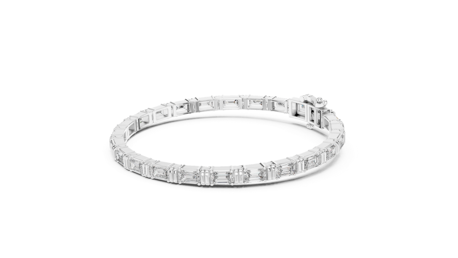 Valentina Emerald Cut Diamond Tennis Bracelet