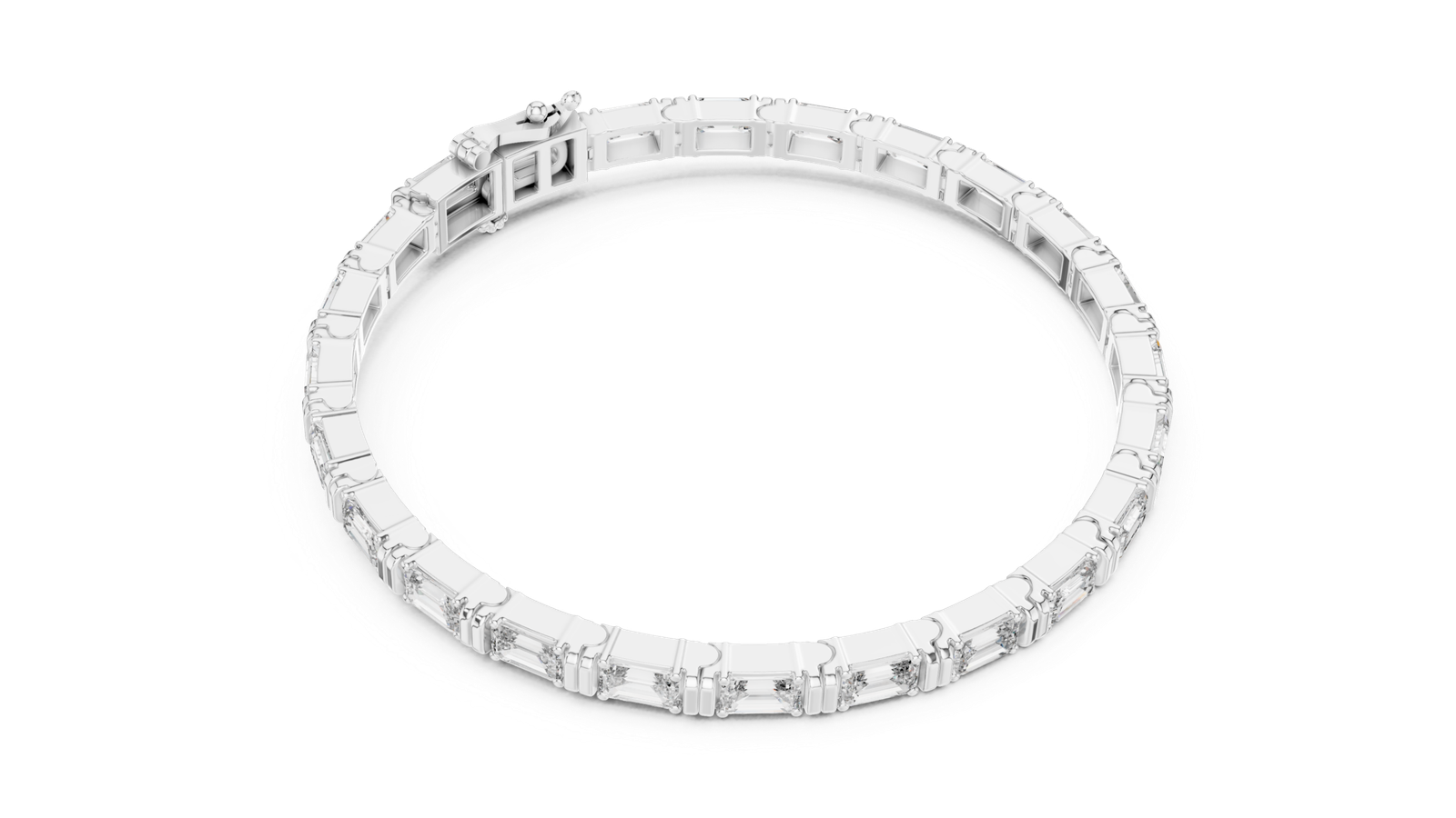 Valentina Emerald Cut Diamond Tennis Bracelet