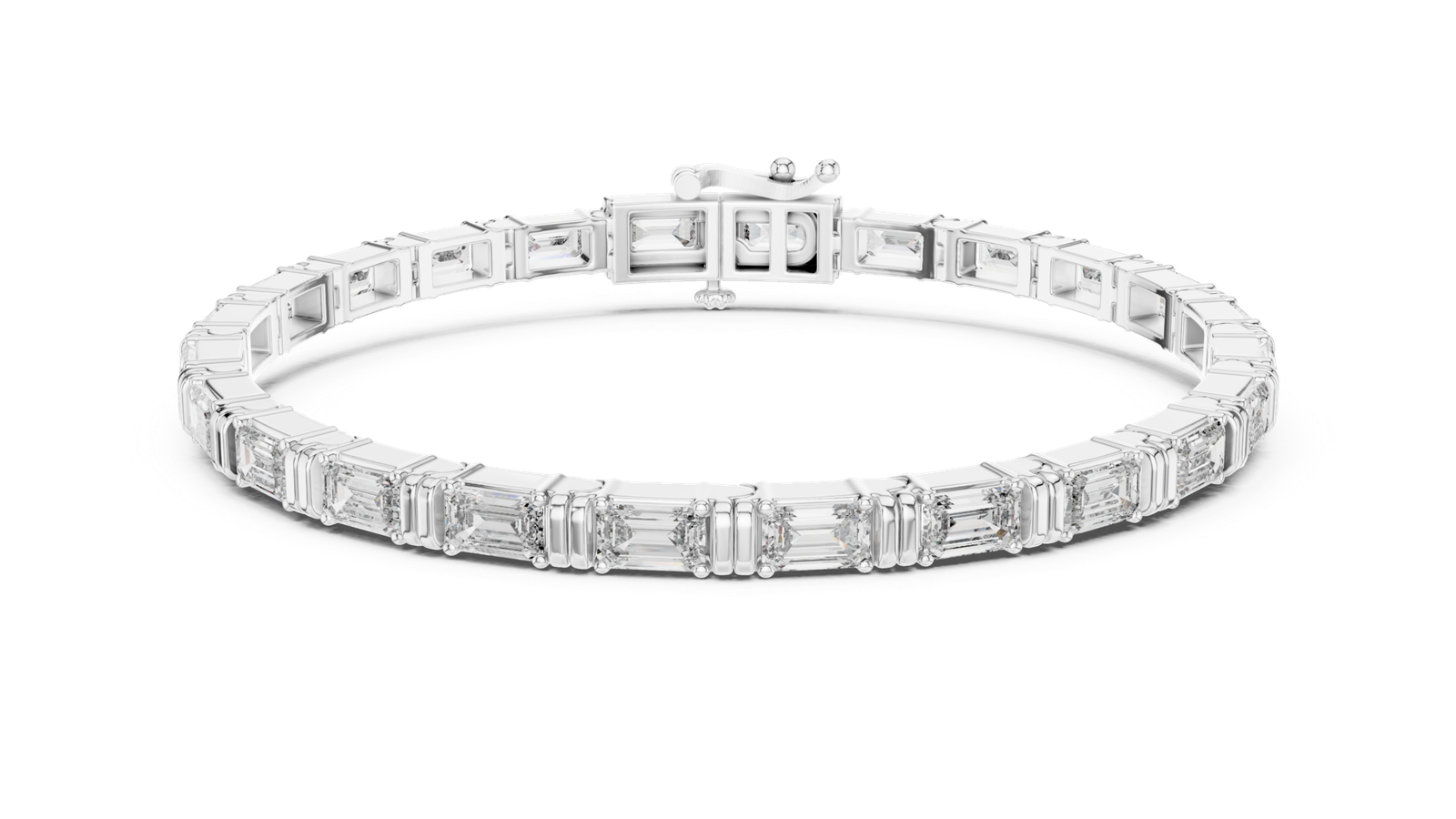 Valentina Emerald Cut Diamond Tennis Bracelet