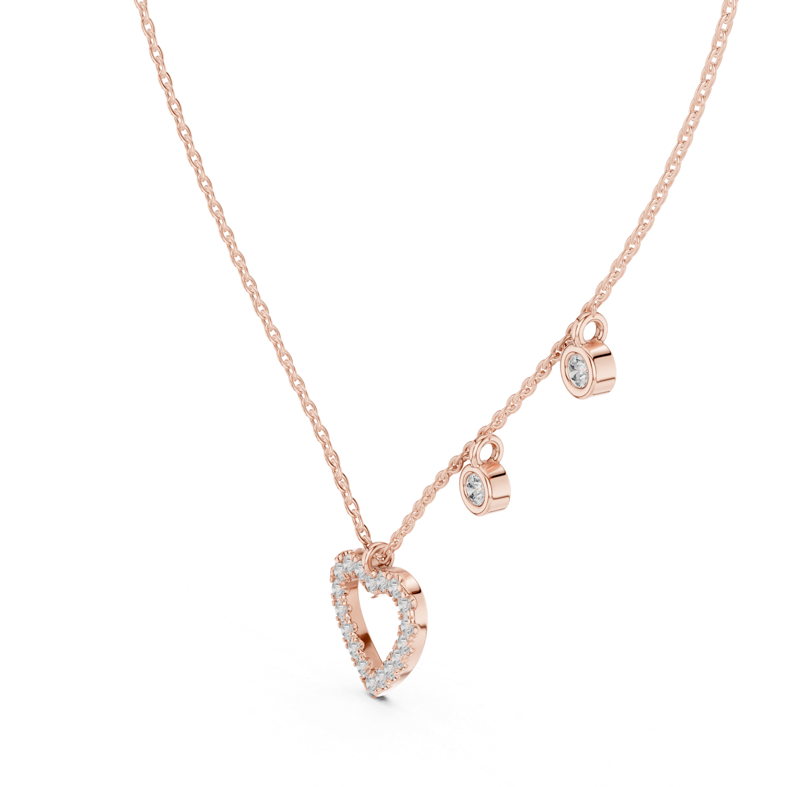 Celestial Heart Diamond Pendant Necklace