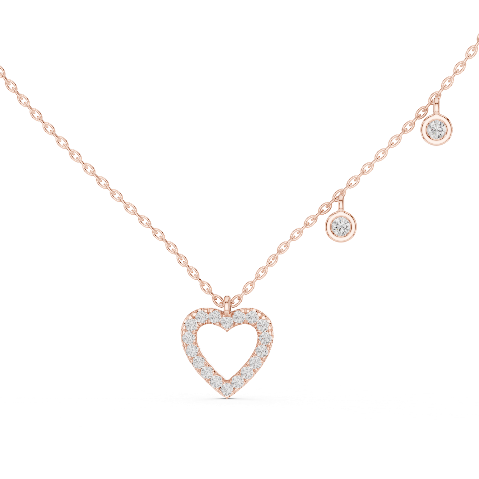 Celestial Heart Diamond Pendant Necklace