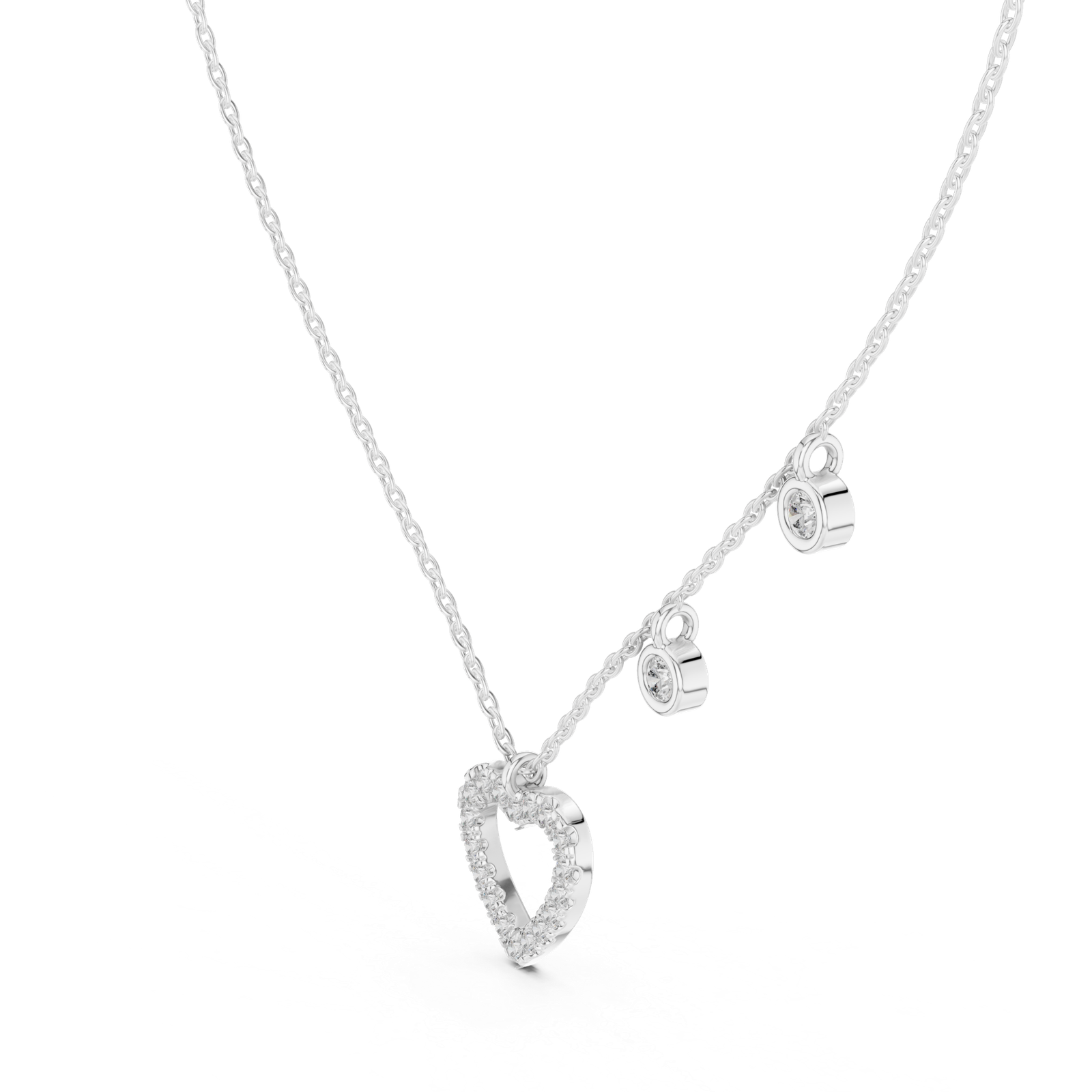 Celestial Heart Diamond Pendant Necklace