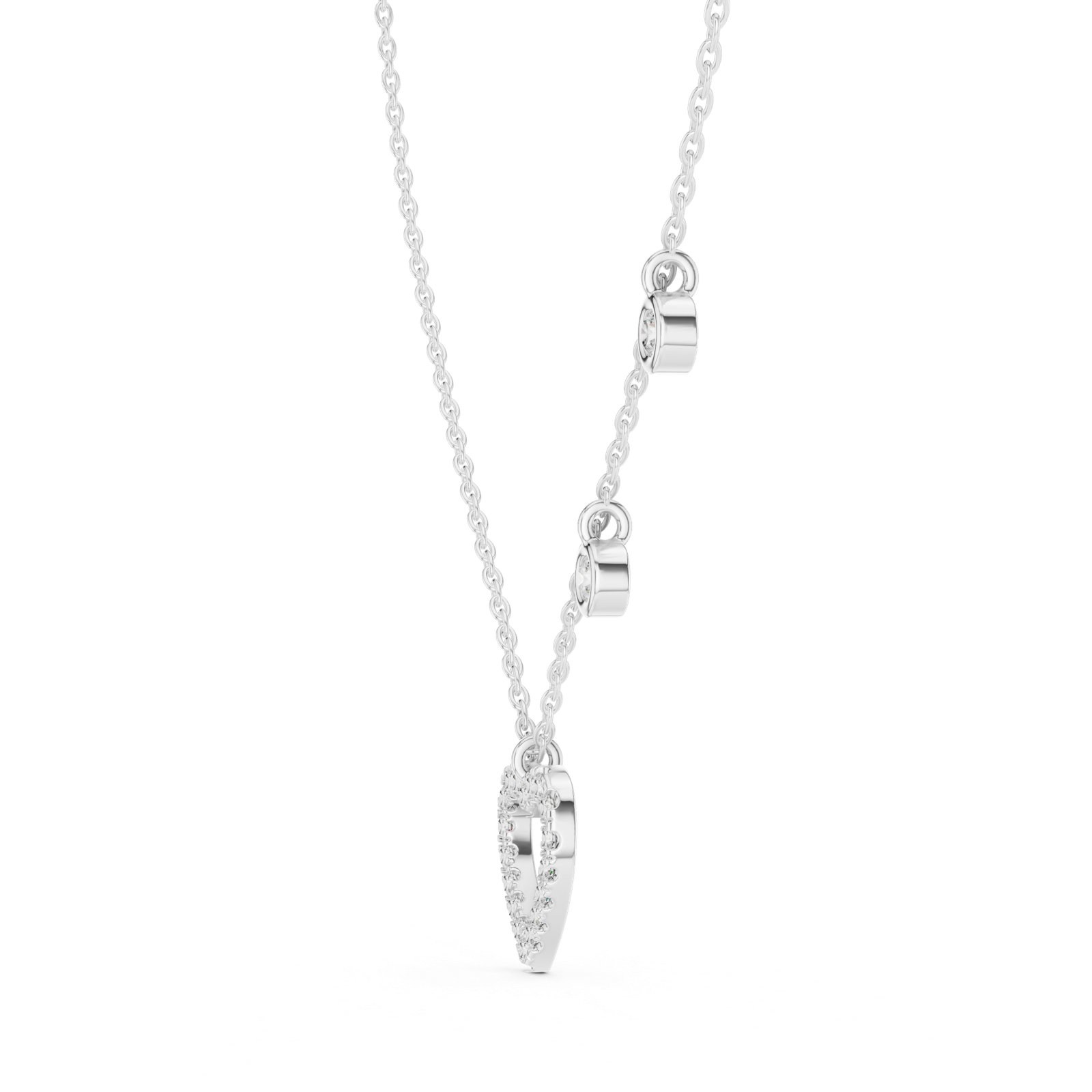 Celestial Heart Diamond Pendant Necklace