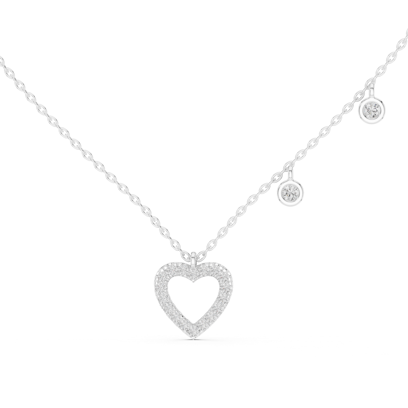 Celestial Heart Diamond Pendant Necklace