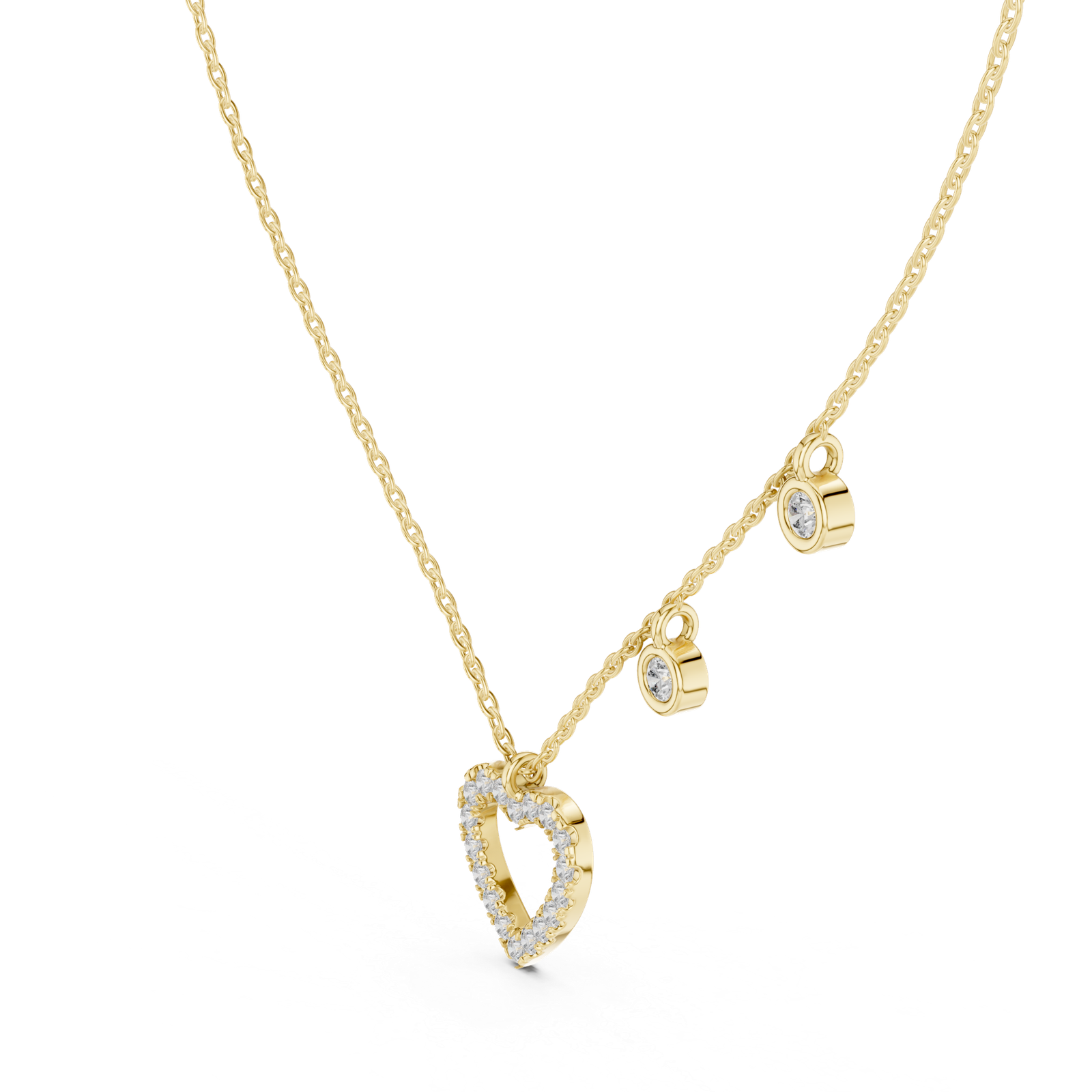 Celestial Heart Diamond Pendant Necklace
