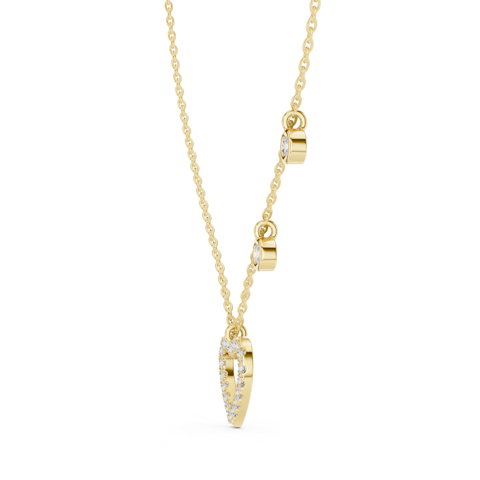 Celestial Heart Diamond Pendant Necklace