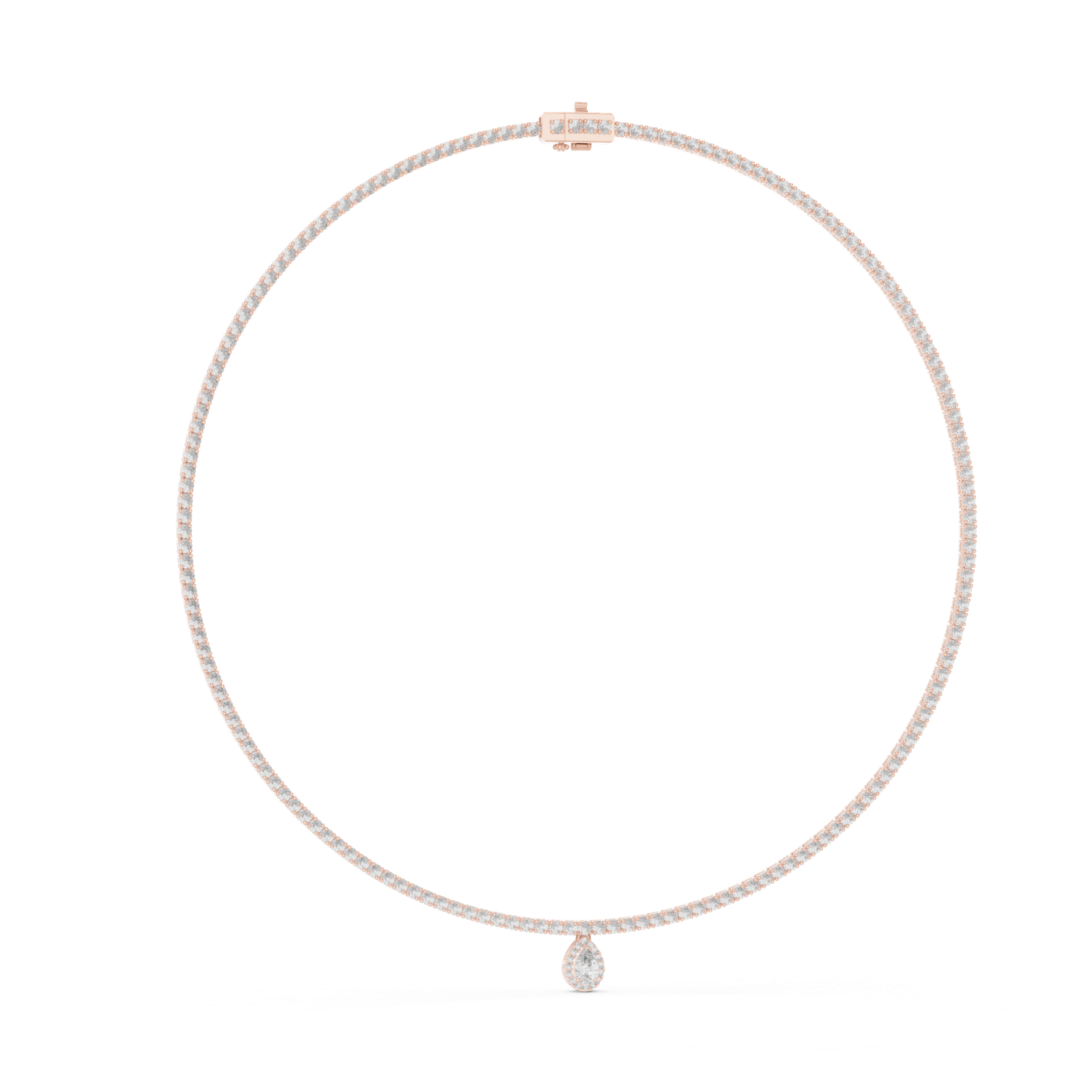 Royal Pear Diamond Tennis Necklace