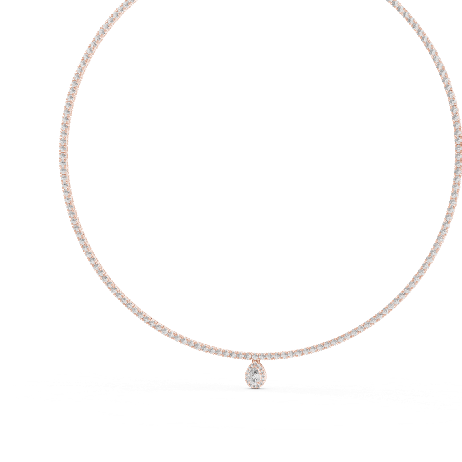 Royal Pear Diamond Tennis Necklace
