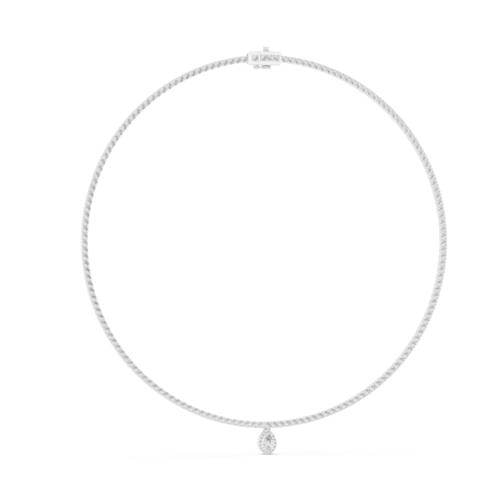 Royal Pear Diamond Tennis Necklace