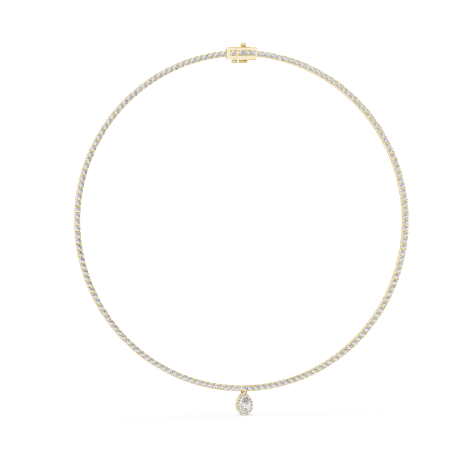 Royal Pear Diamond Tennis Necklace