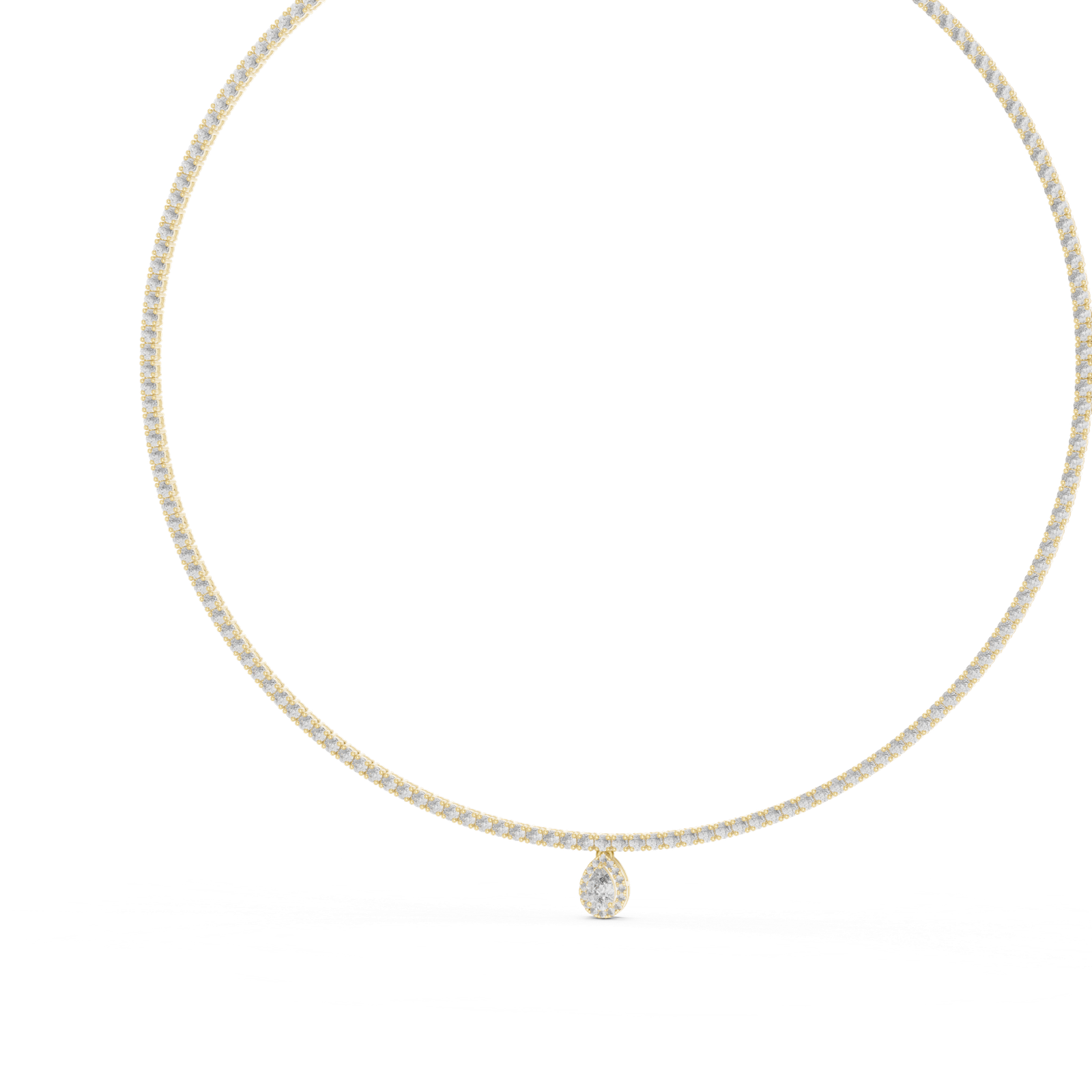 Royal Pear Diamond Tennis Necklace