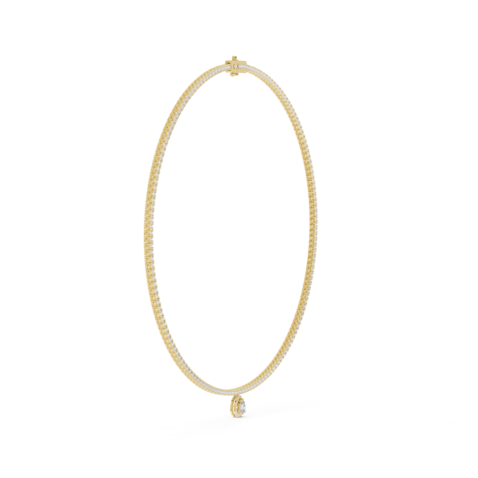 Royal Pear Diamond Tennis Necklace