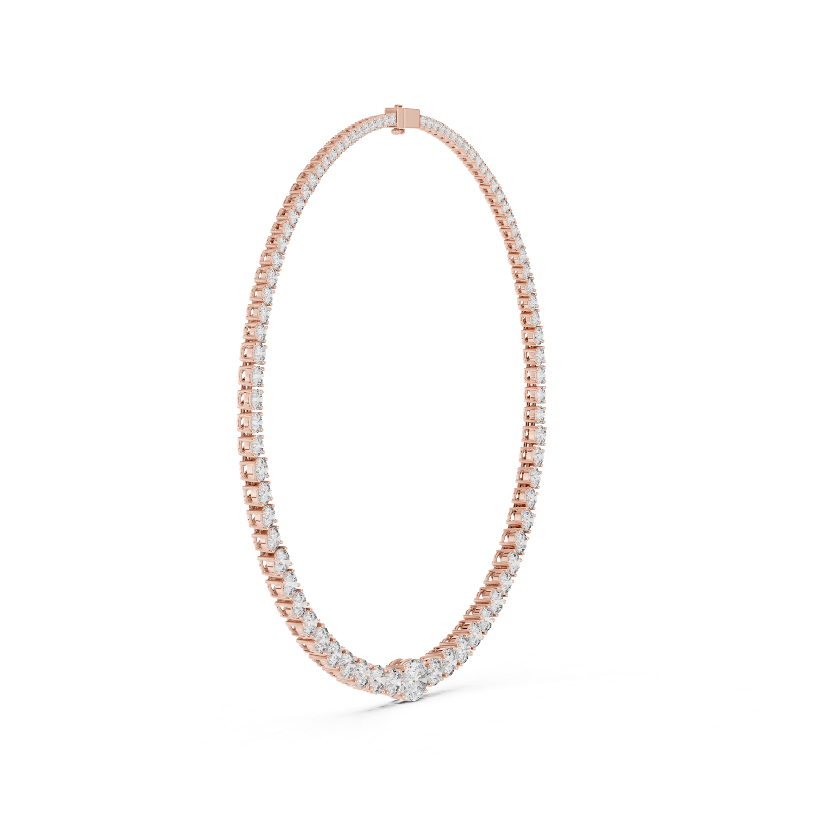 Aurora Oval Diamond Tennis Necklace