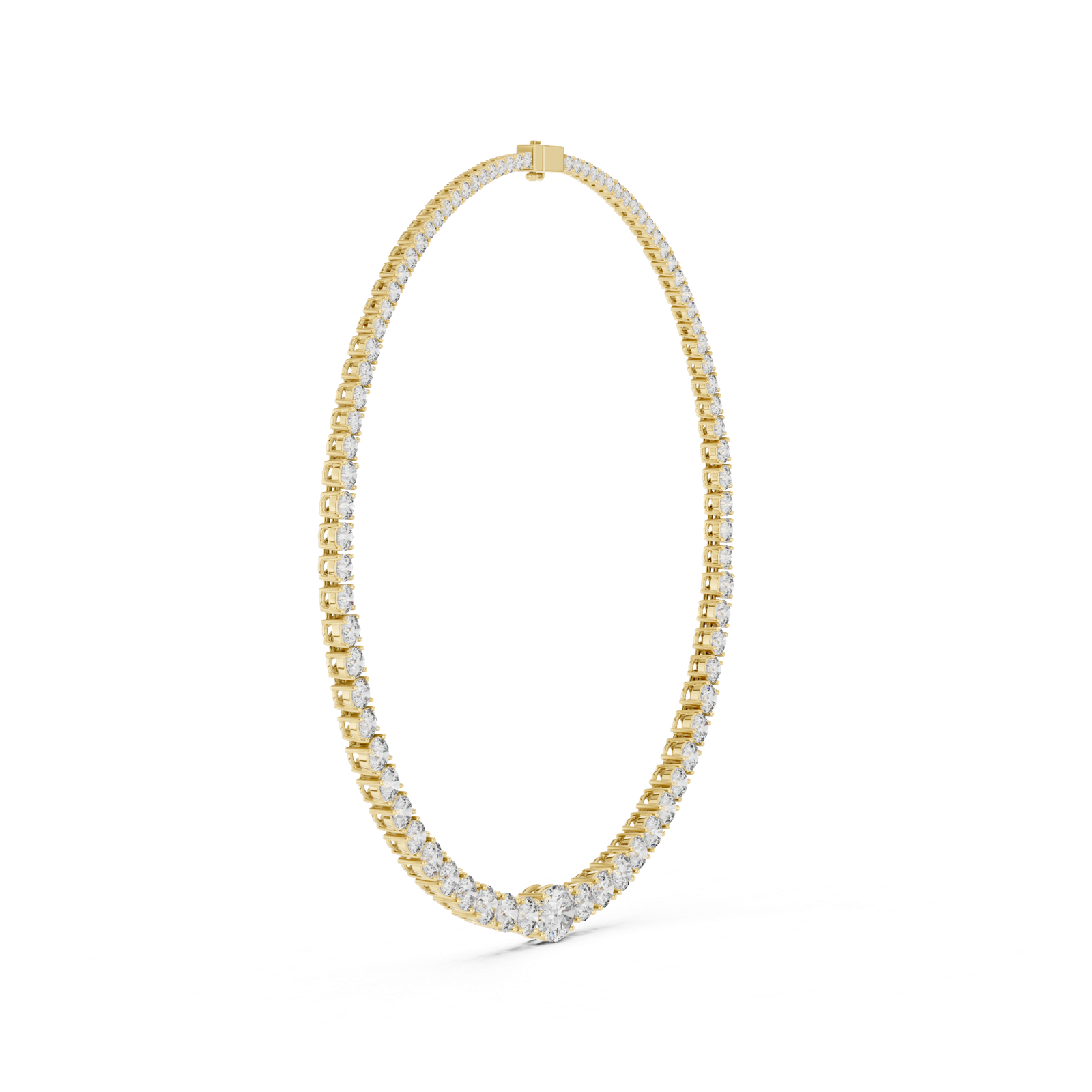 Aurora Oval Diamond Tennis Necklace