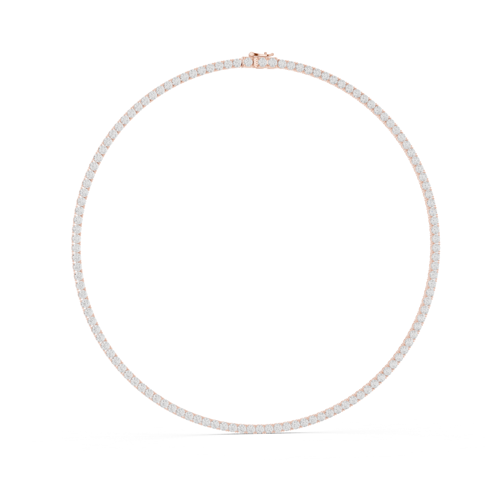 Classic Round Diamond Tennis Necklace