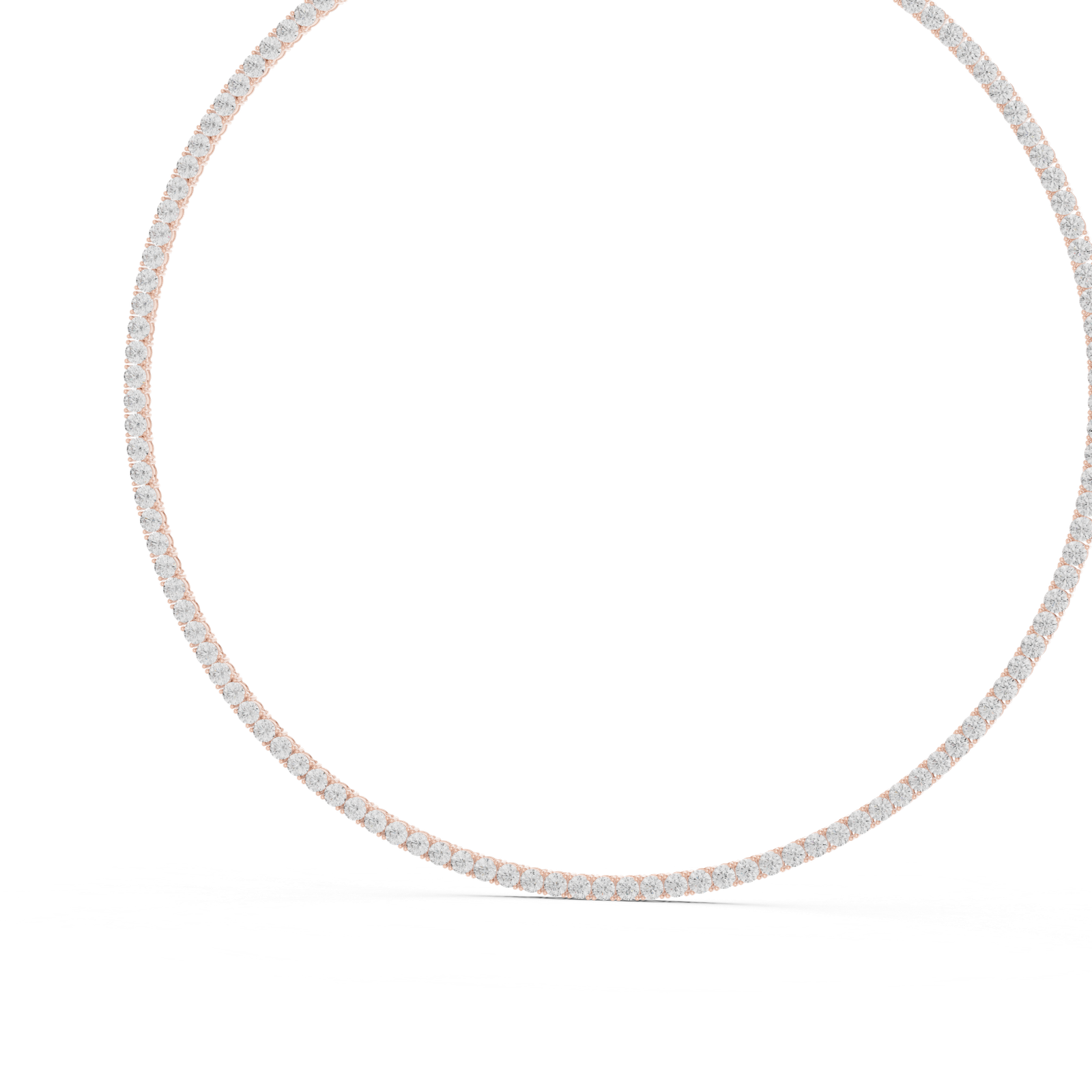 Classic Round Diamond Tennis Necklace