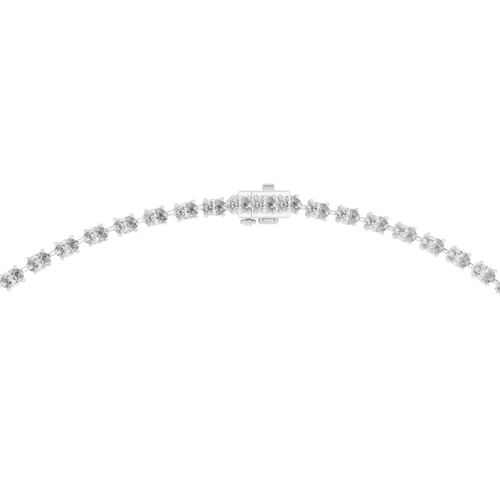 Elegant Oval Diamond Drop Necklace
