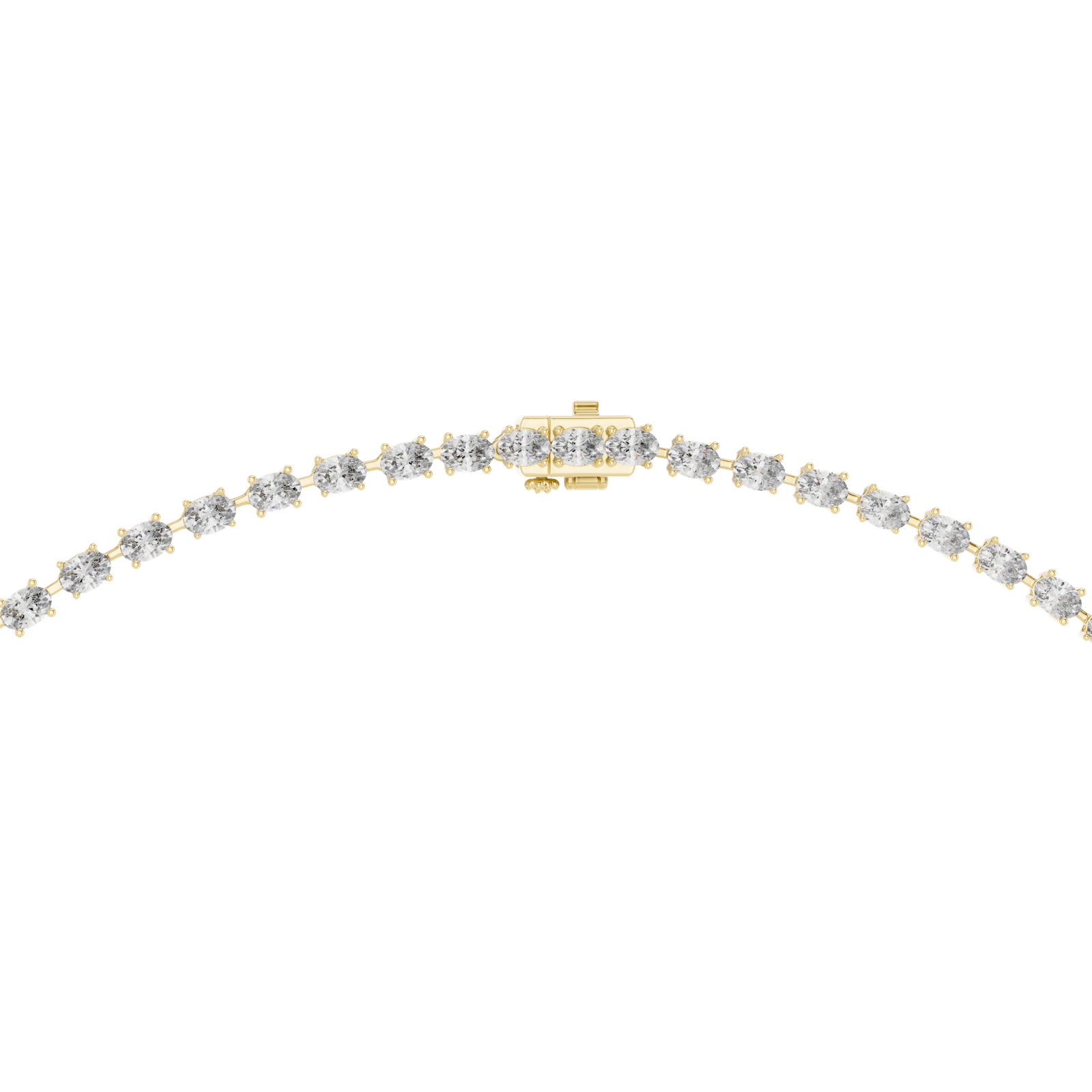 Elegant Oval Diamond Drop Necklace