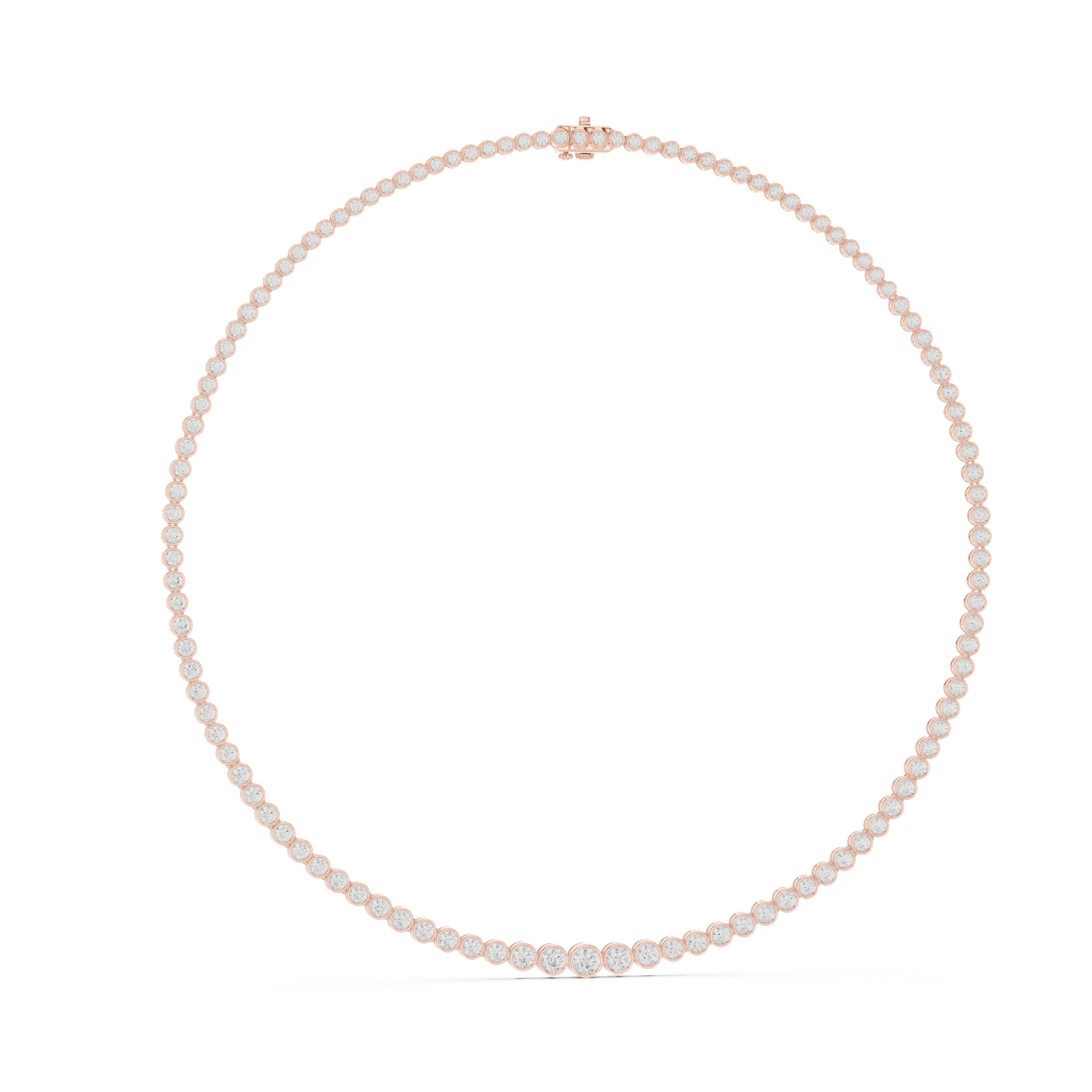 Graduated Bezel Diamond Necklace