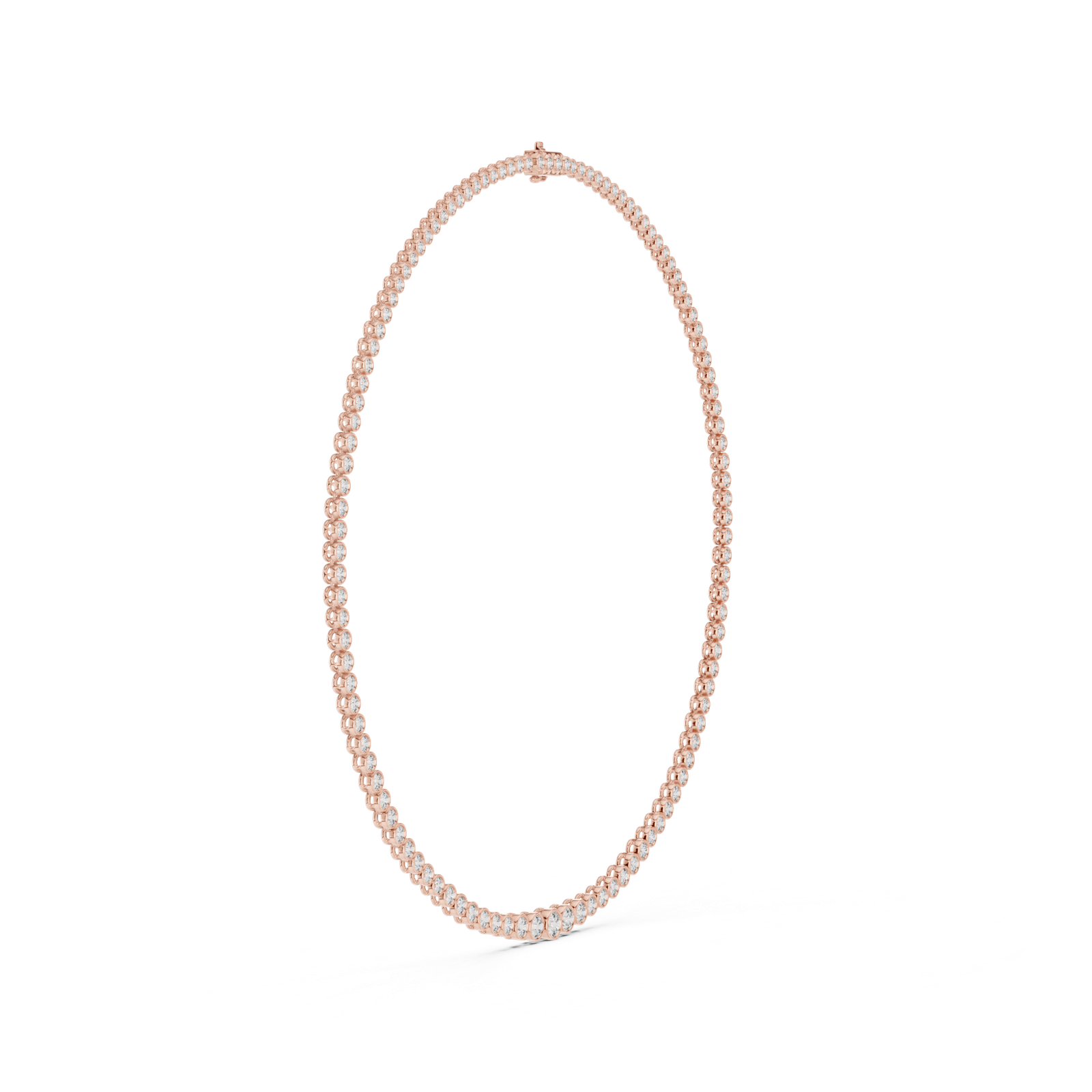 Graduated Bezel Diamond Necklace