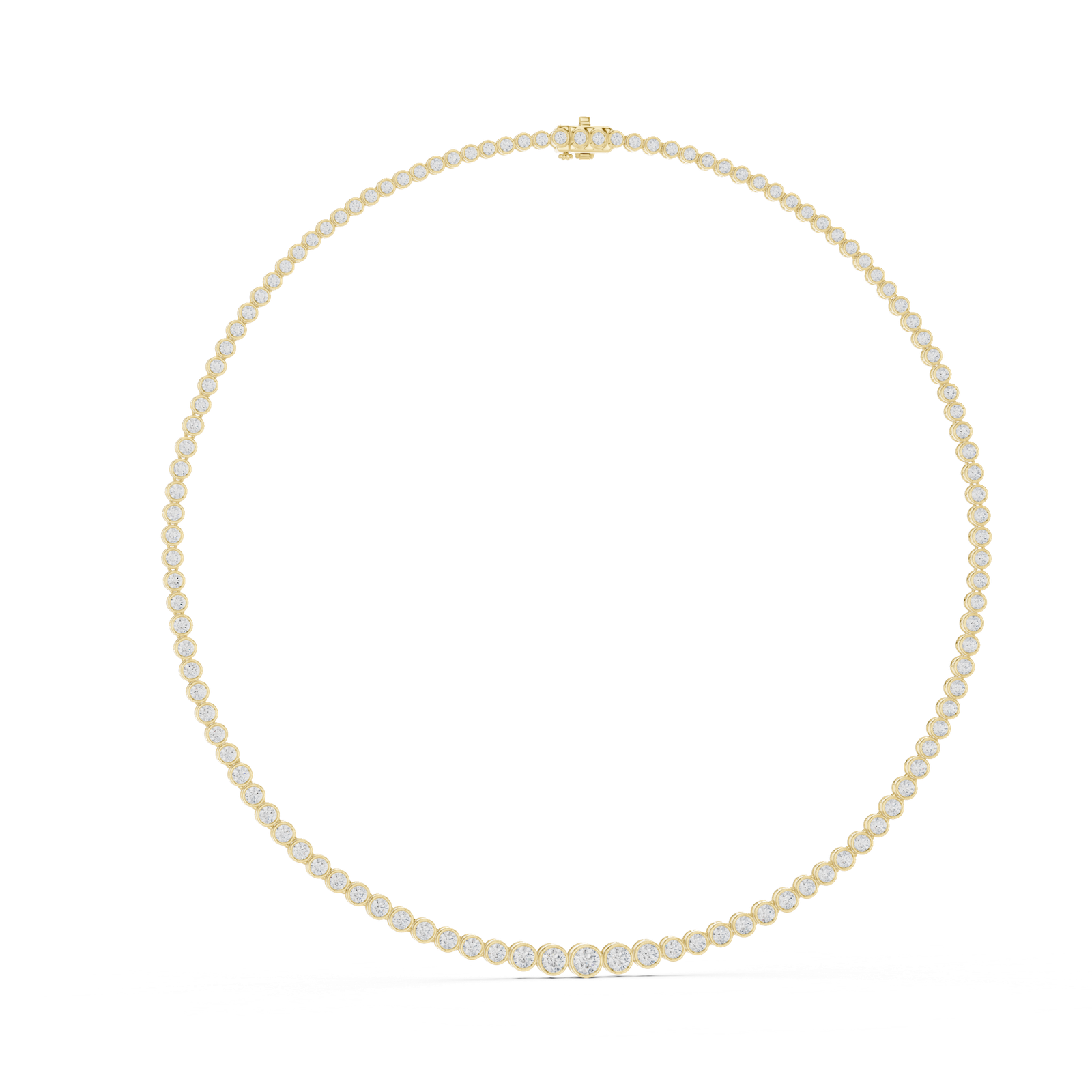 Graduated Bezel Diamond Necklace