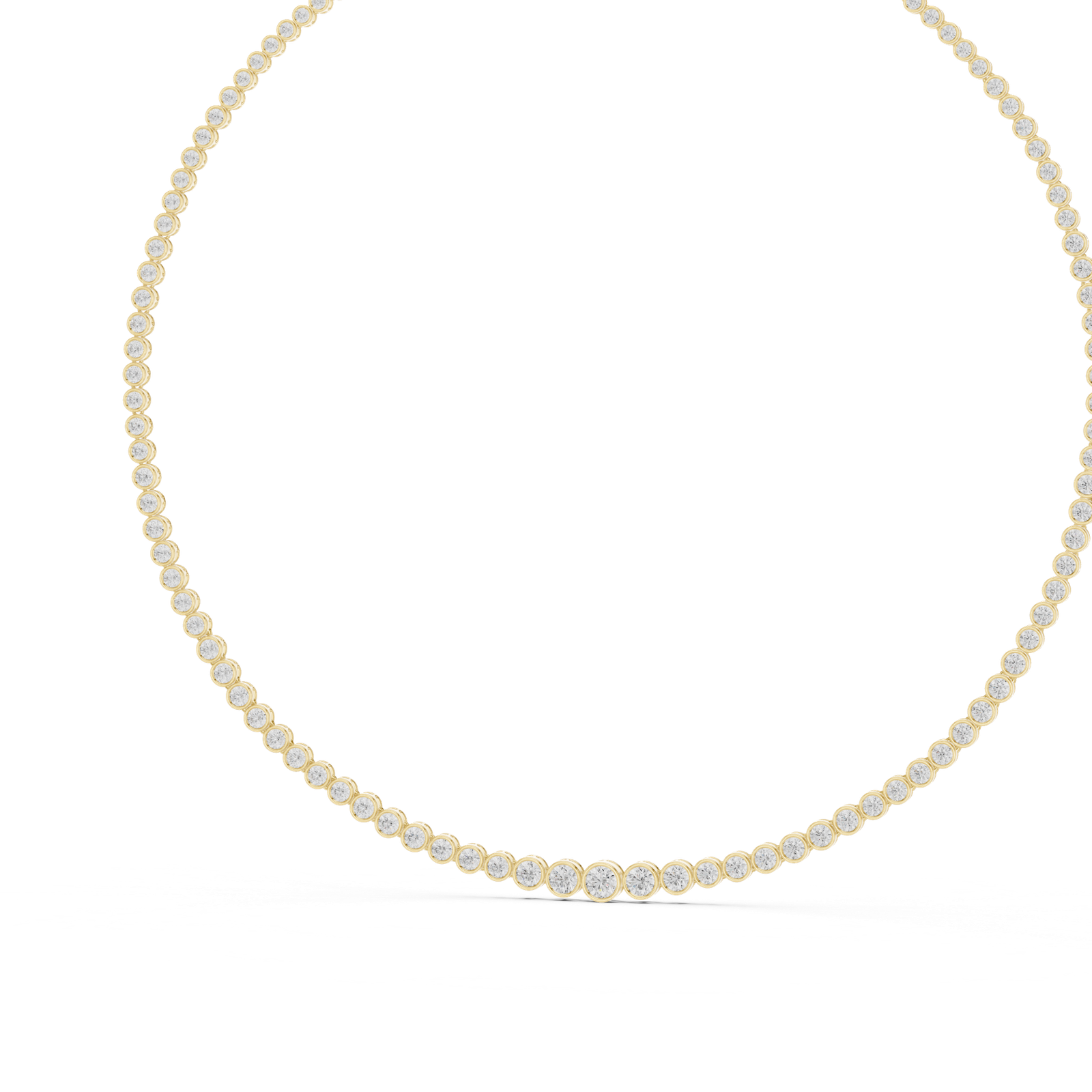 Graduated Bezel Diamond Necklace