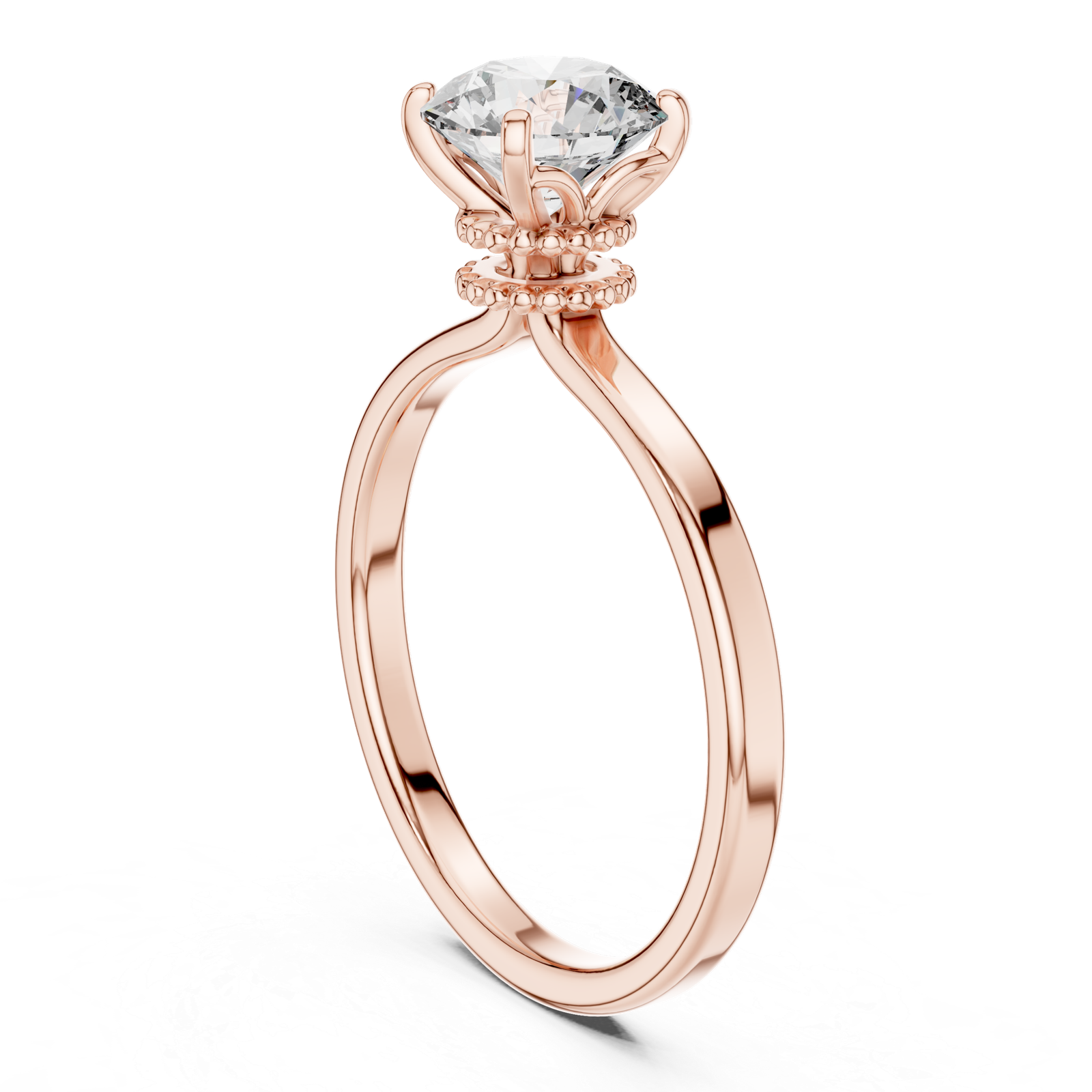 Minimal Round Solitaire Ring
