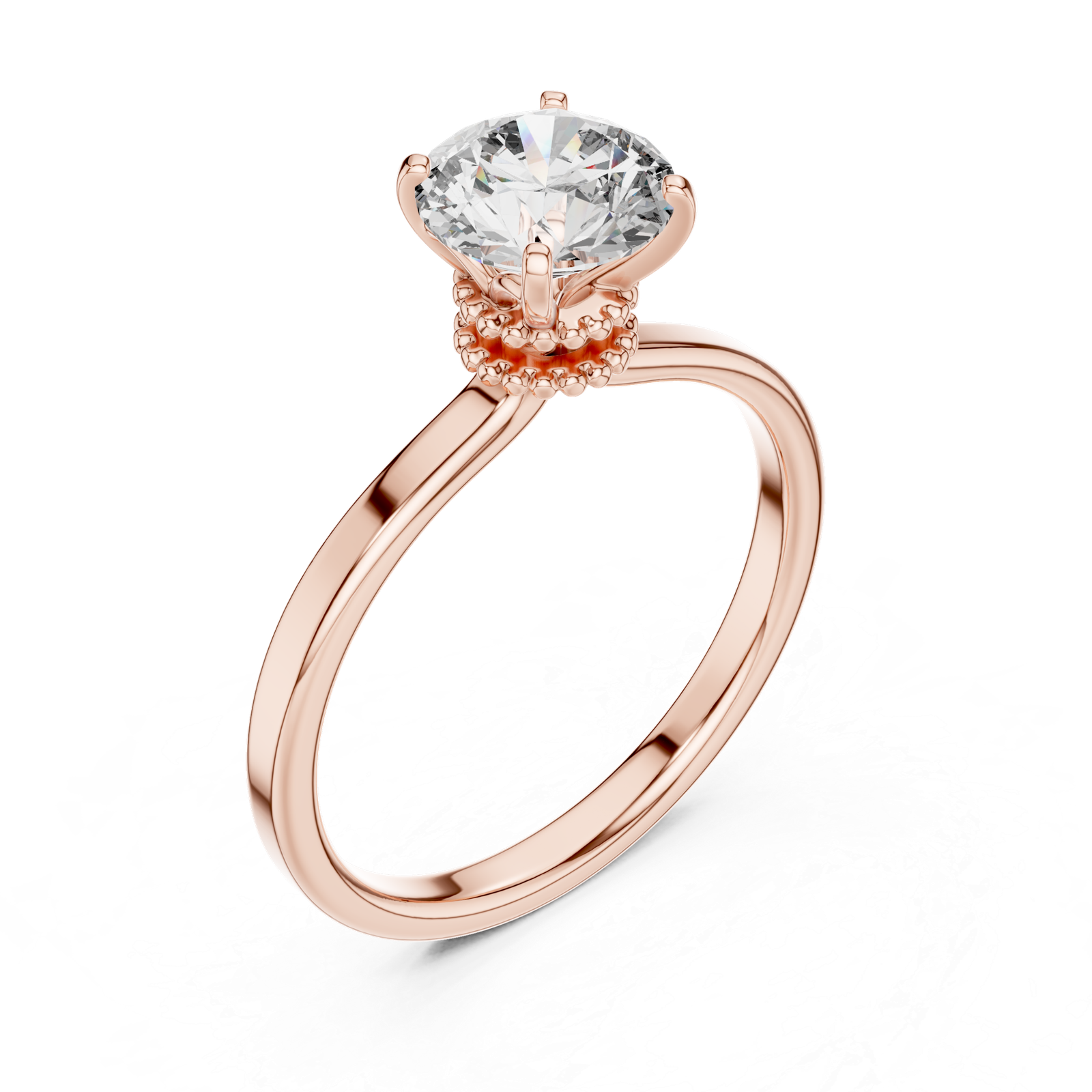 Minimal Round Solitaire Ring