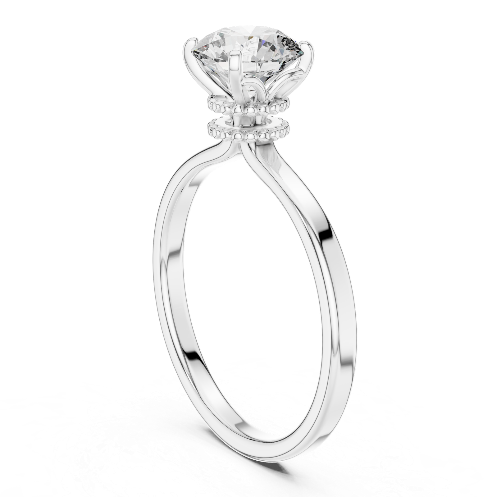 Minimal Round Solitaire Ring