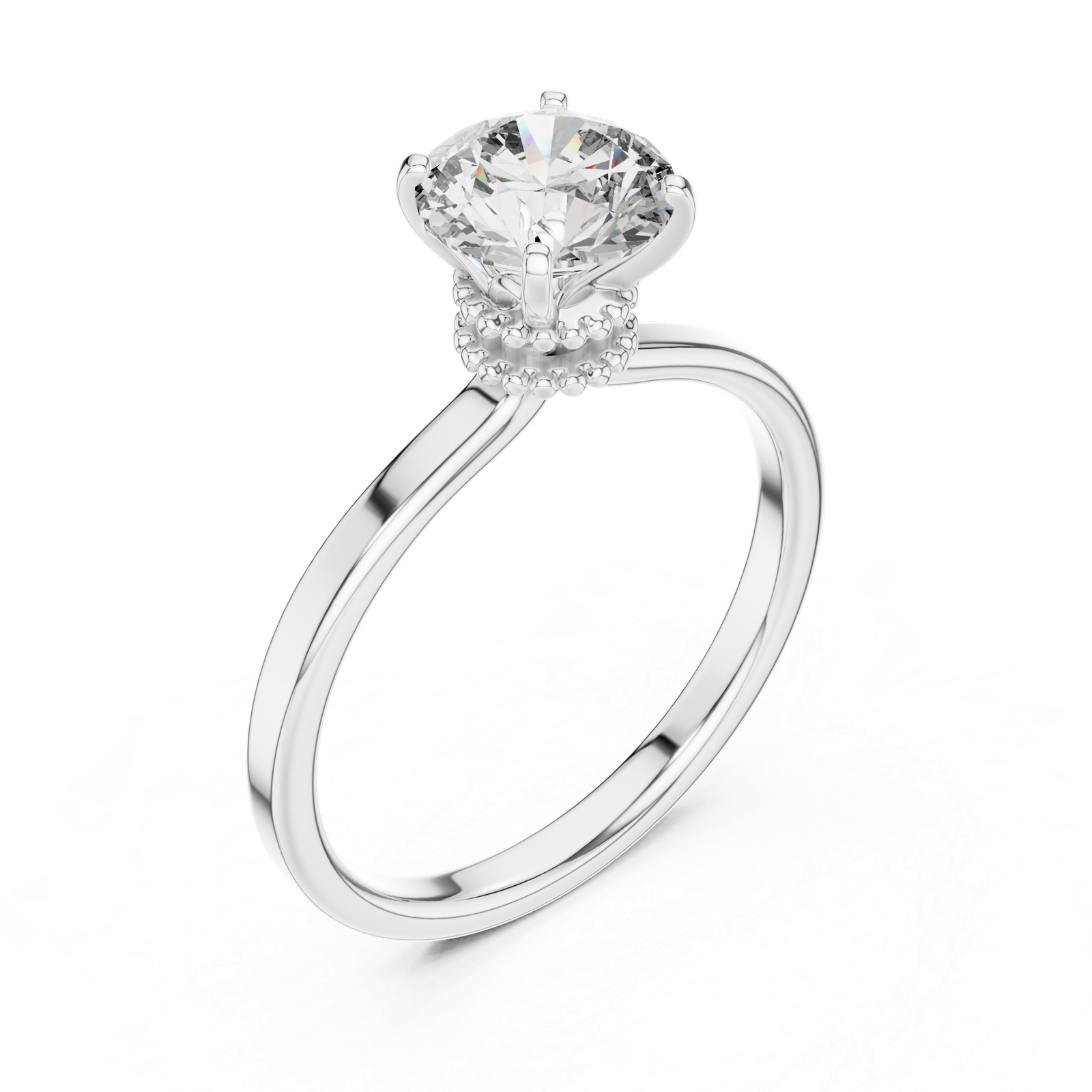 Minimal Round Solitaire Ring
